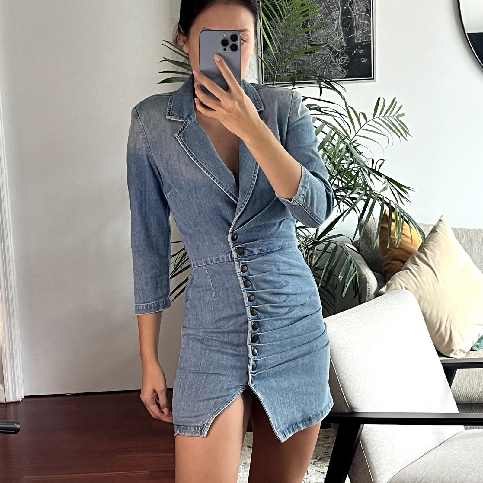Retrofete Retrofete Willa Jean Denim Mini Dress Blue XS Western Size XS / US 0-2 / IT 36-38 - 2 Thumbnail