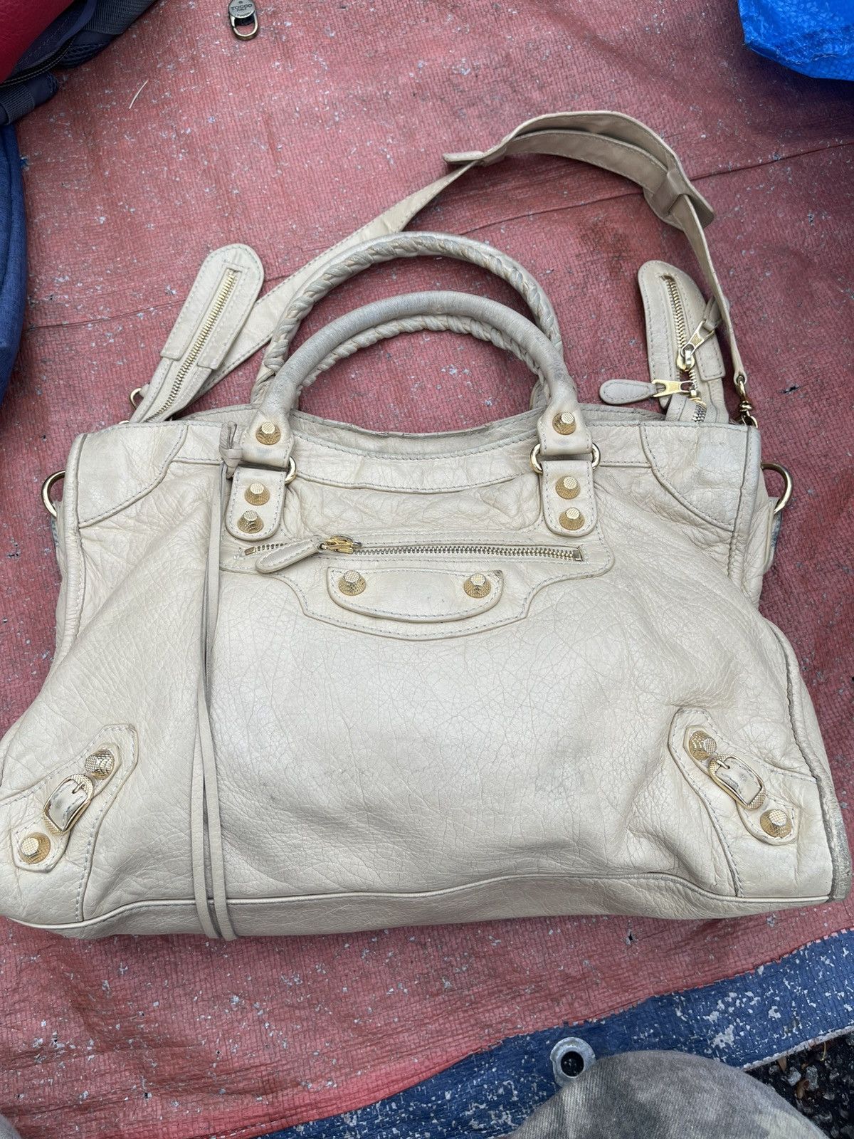 Balenciaga Balenciaga City Motorcycle Beige Handbag Size ONE SIZE - 2 Thumbnail