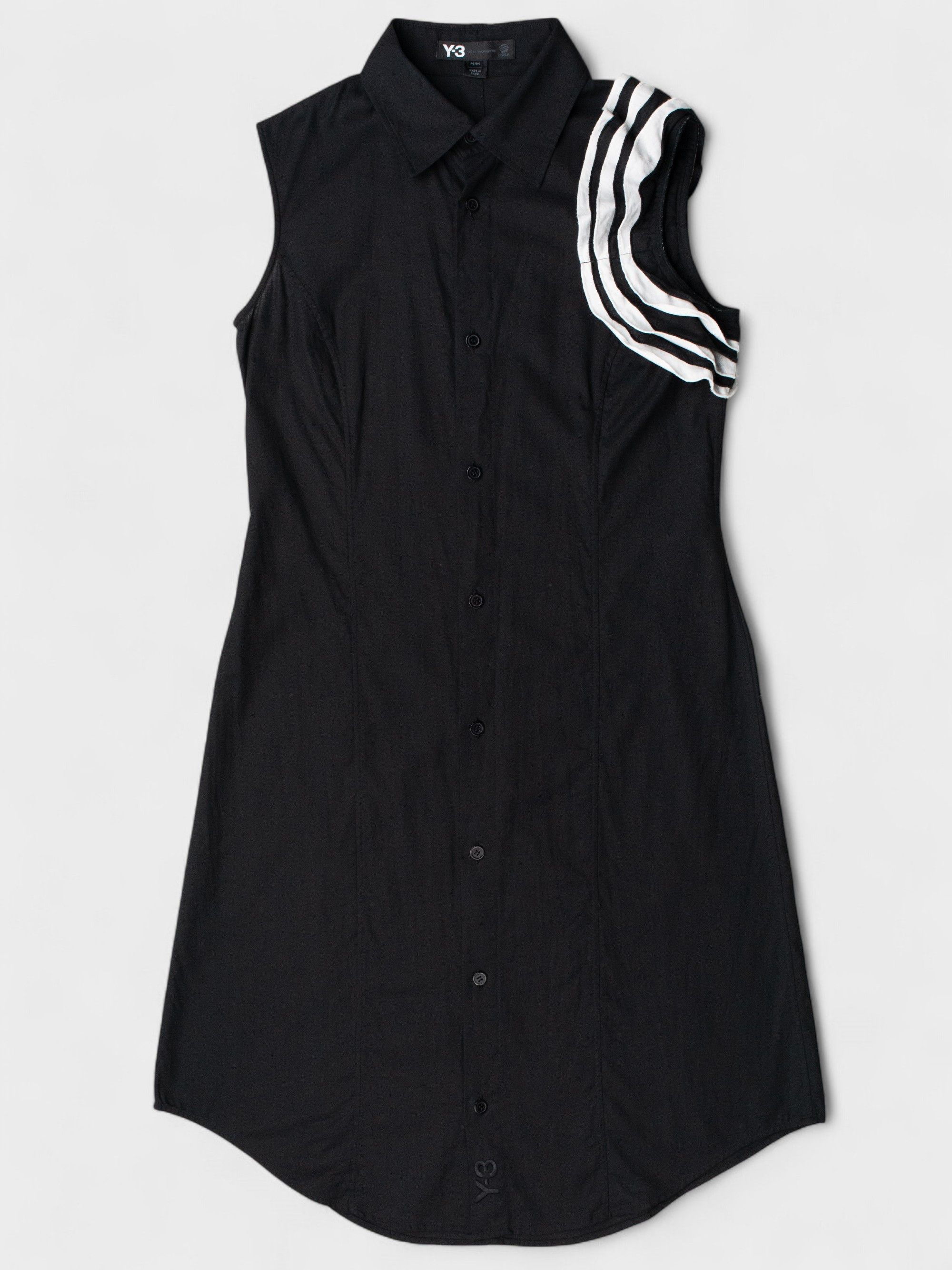 Yohji Yamamoto Y-3 SS09 button-up dress with layered ruffle shoulder detail Size M / US 6-8 / IT 42-44 - 3 Thumbnail