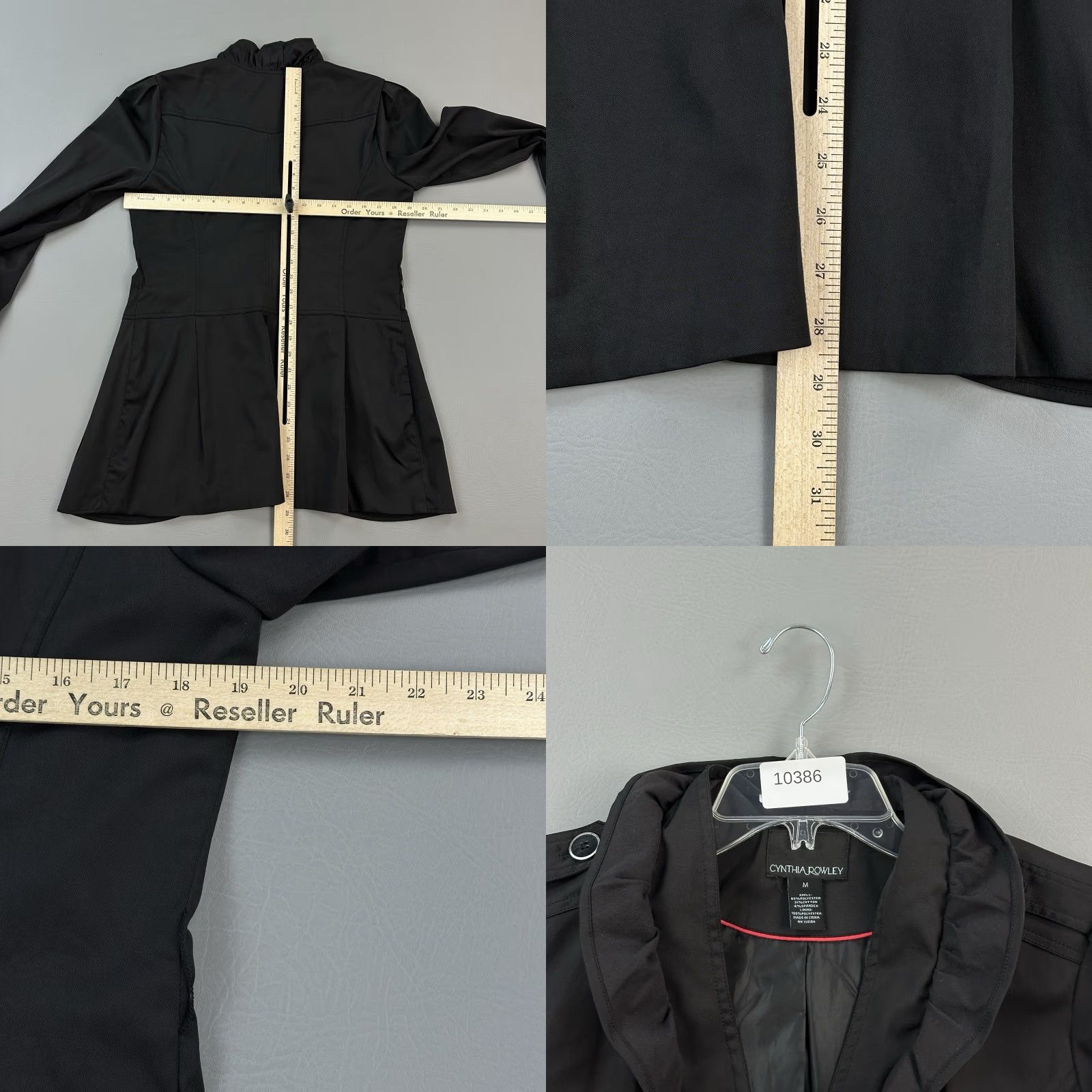 Cynthia Rowley Cynthia Rowley Jacket Women's Medium Black Ruffle Zip Front Peplum Casual Size M / US 6-8 / IT 42-44 - 8 Thumbnail