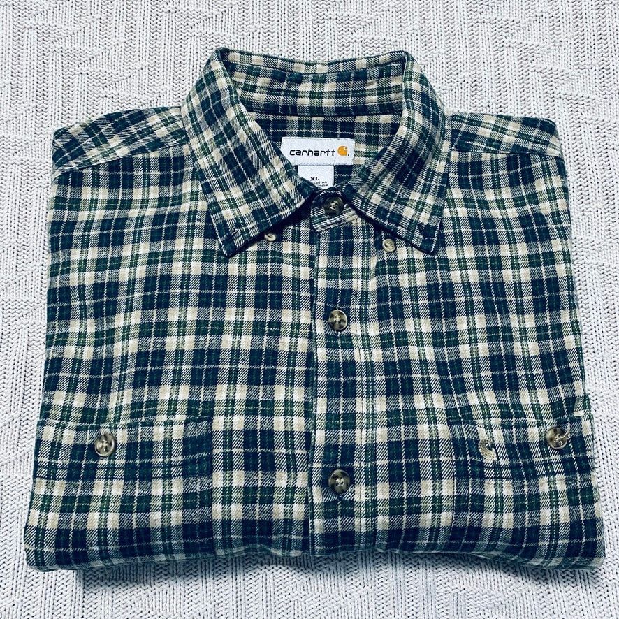 Carhartt Carhartt green plaid flannel button down Size US XL / EU 56 / 4 - 1 Thumbnail