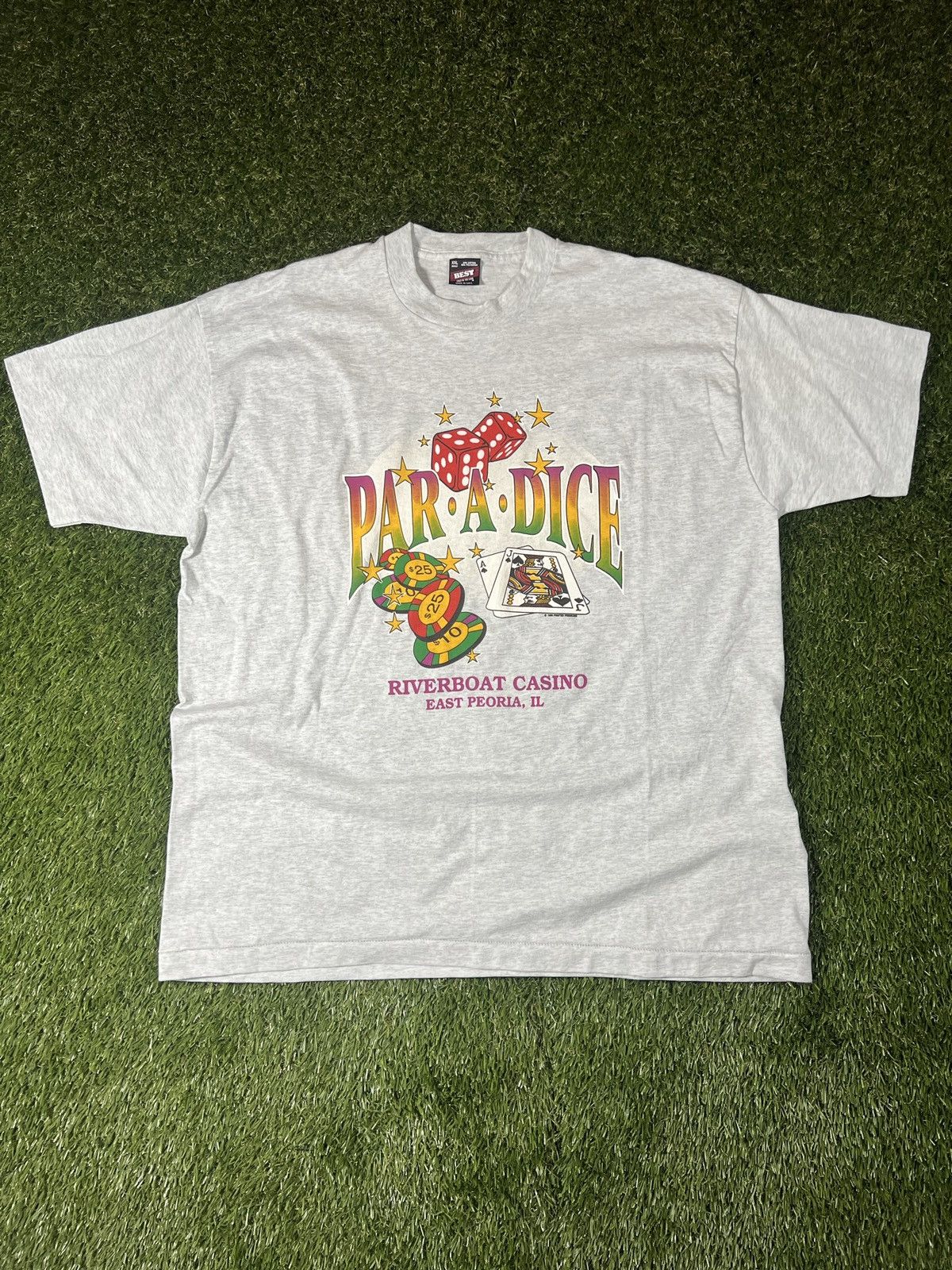 Vintage Vintage 90’s Single Stitched River Boat Casino Poker Tee Size US XXL / EU 58 / 5 - 1 Thumbnail