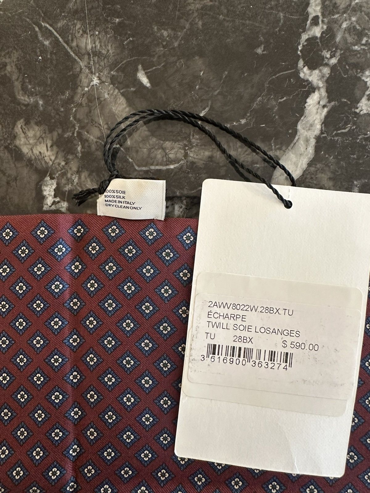 Celine 23AW Silk Scarf Burgundy Paisley Size ONE SIZE - 9 Thumbnail
