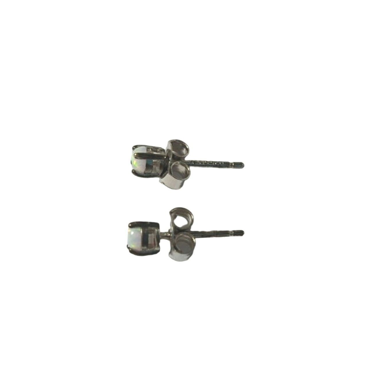 The Unbranded Brand Round Cut Opal Stud Earrings Sterling Silver 925 Size ONE SIZE - 4 Thumbnail