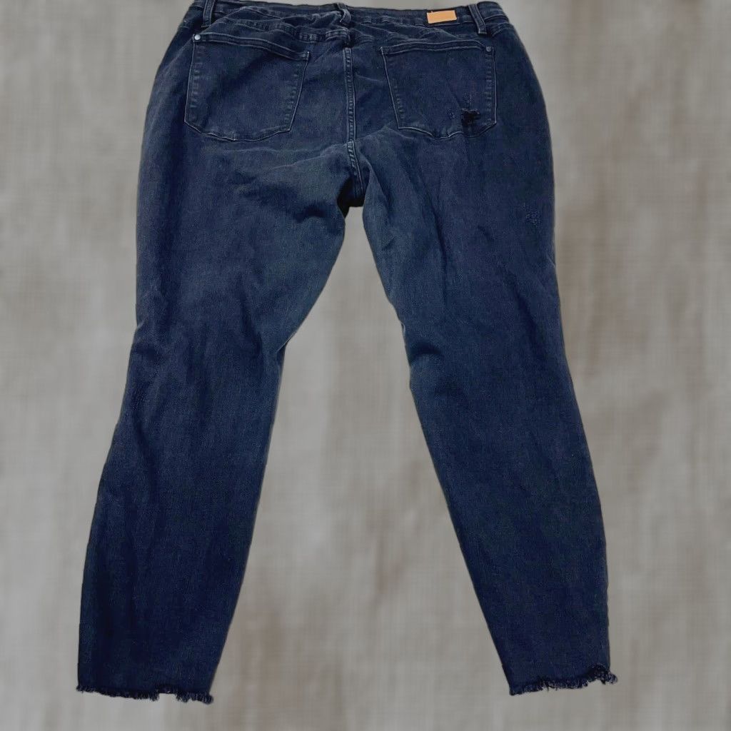 Denime Judy Blue Jeans Women 22W Skinny Denim Pants Blue Stretch High Rise 5-Pocket Distressed? Wait holes plus A73 Size 40" / US 18 - 1 Thumbnail