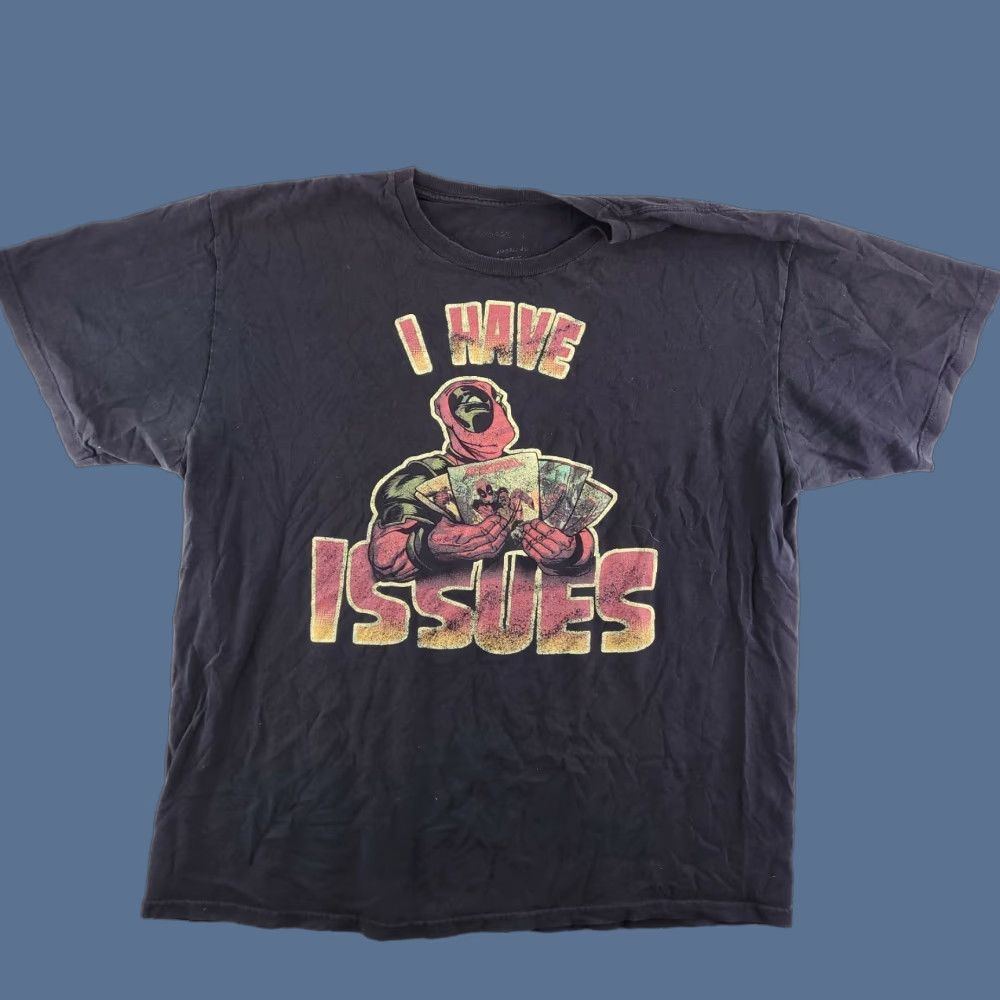 Vintage Deadpool T-Shirt Marvel Men's XL Black I Have Issues Short Sleeve Crewneck Vintage: No Size US XL / EU 56 / 4 - 1 Thumbnail