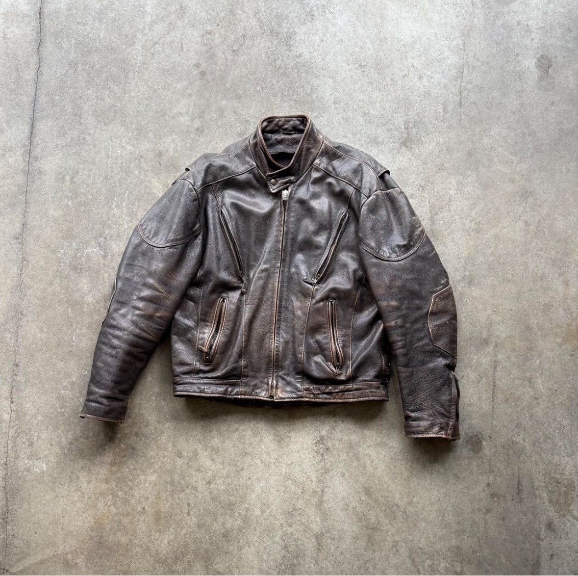 Vintage Vintage Brown Leather Moto Jacket Motorcycle Size US XL / EU 56 / 4 - 1 Thumbnail