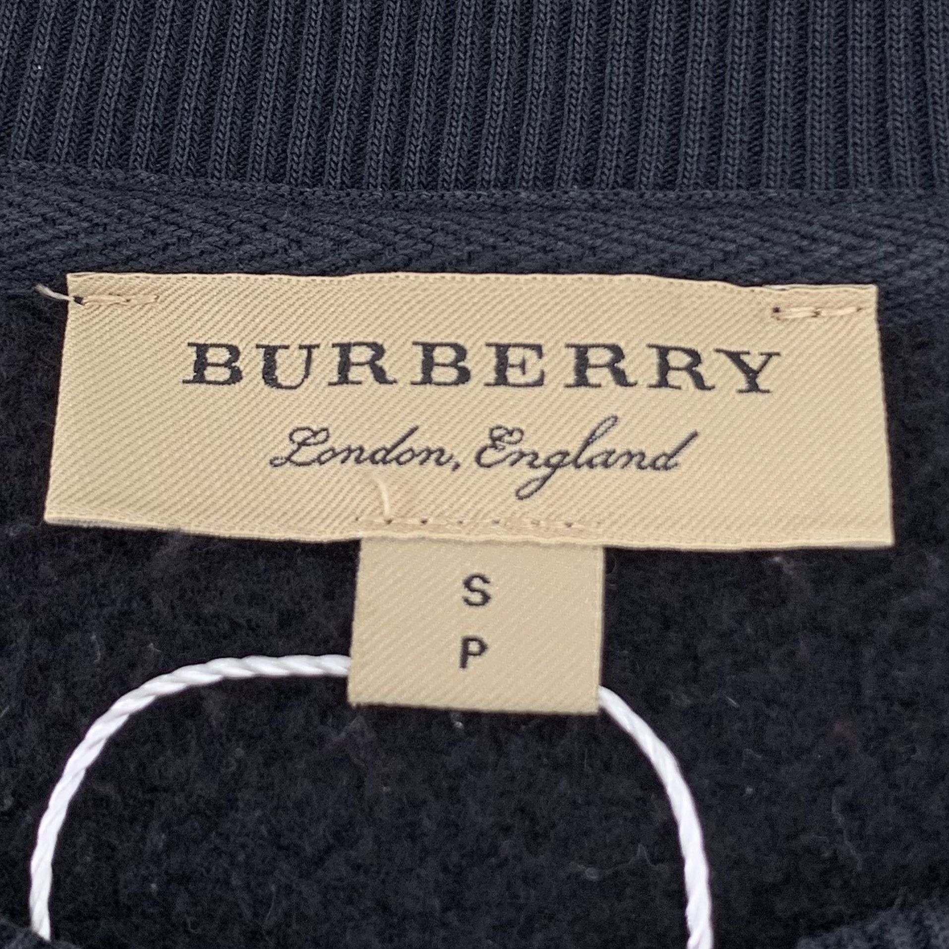Burberry Burberry Navy Logo Embroidered Cotton Sweatshirt (Size S) Size US S / EU 44-46 / 1 - 2 Thumbnail