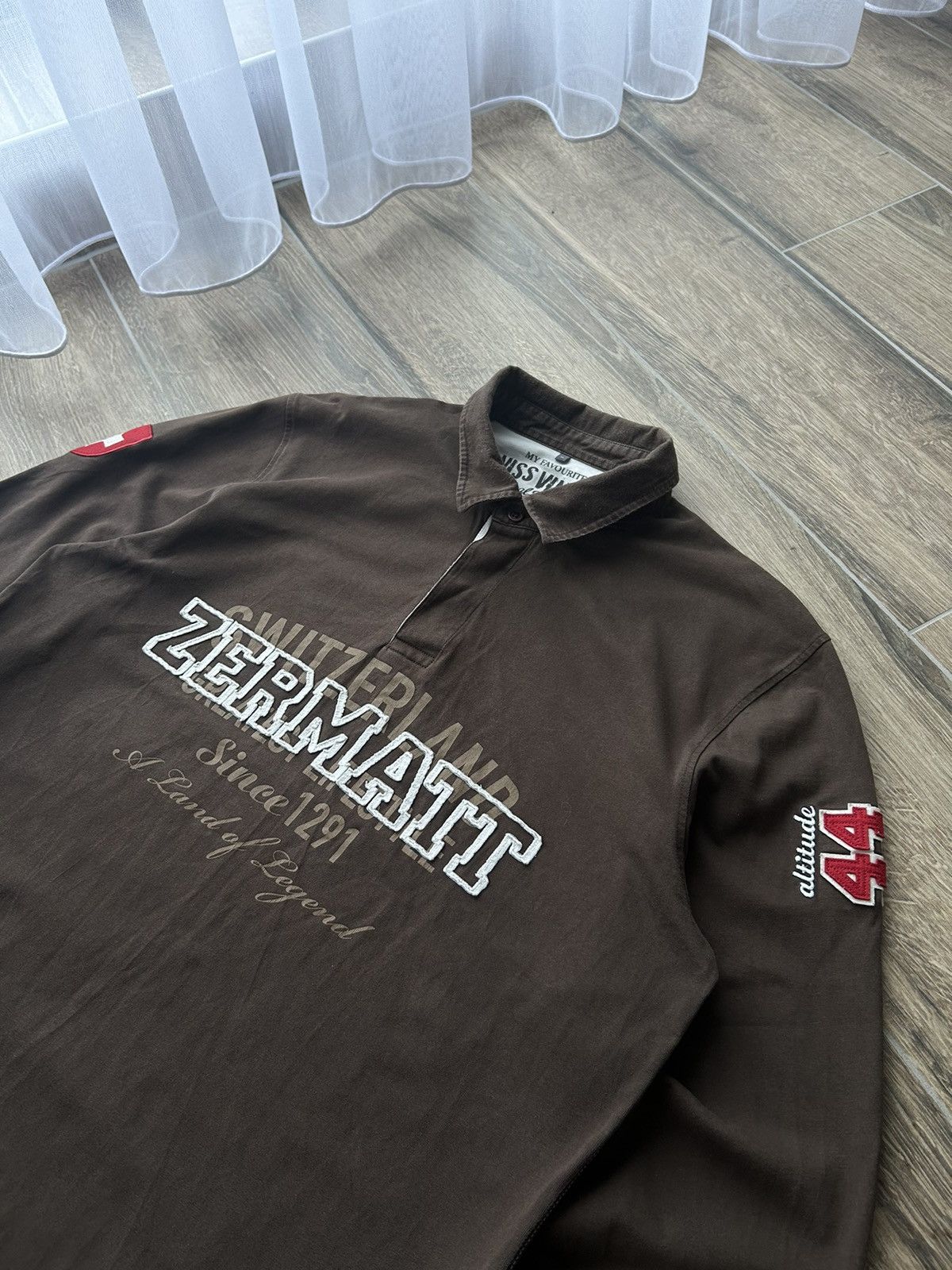Rugby Ralph Lauren Vintage Switzerland zermatt big logo brown rugby jersey Size US XL / EU 56 / 4 - 2 Thumbnail