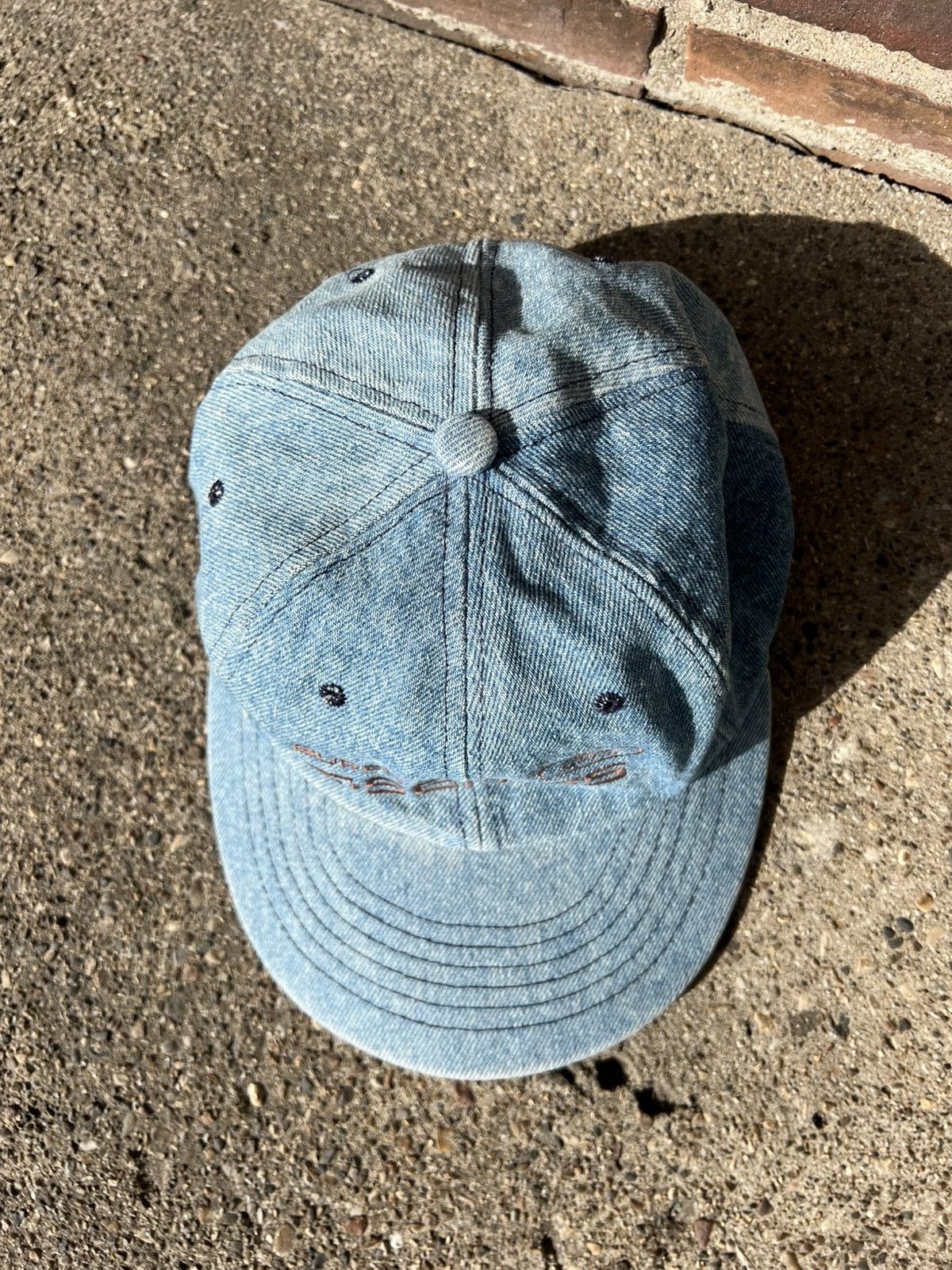 Ford × Vintage Vintage Denim Ford Super Duty F - Series Truck 6 Panel Hat Size ONE SIZE - 2 Thumbnail