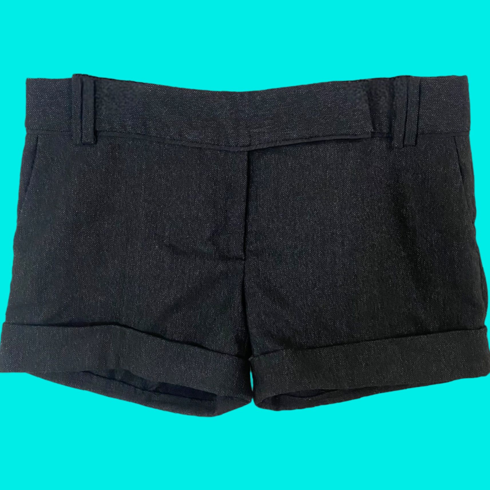 Zara Zara Basic Twill Cuffed Trouser Shorts Womens Large Black Casual Chic Shorts Size 36" / US 14 / IT 50 - 1 Thumbnail