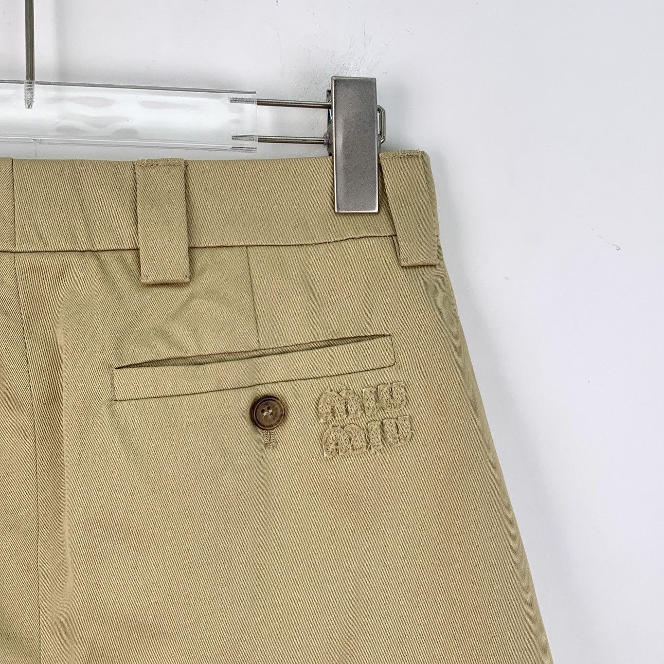 Miu Miu Miu Miu 24 Brown Logo Letter Embroidered Cotton Skirt Size 25" / US 0 / IT 36 - 5 Thumbnail