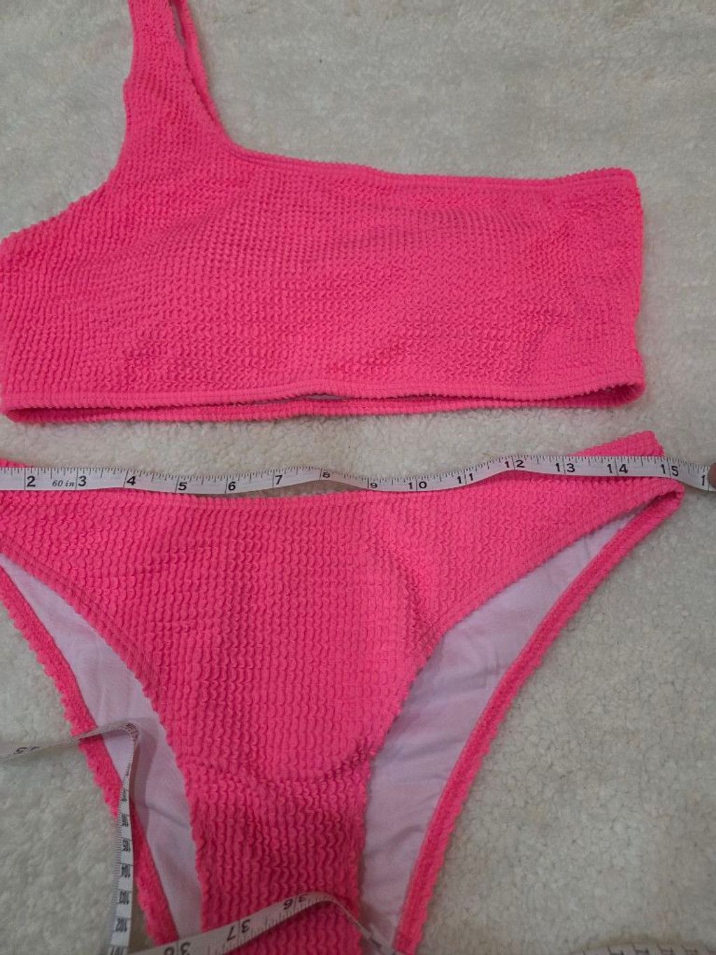 Other Retro Women's Unbranded Hot Pink One-Shoulder Bikini XL Size XL / US 12-14 / IT 48-50 - 4 Thumbnail