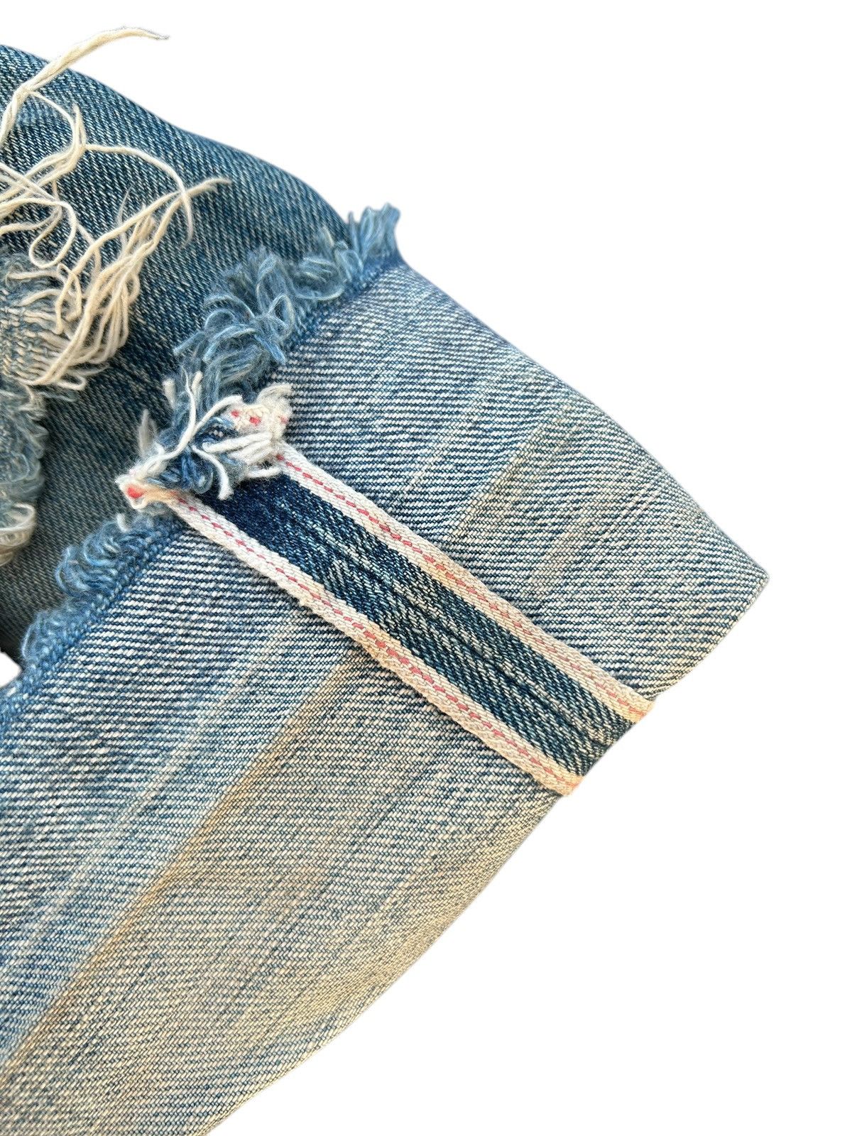 Japanese Brand × Kapital × Vintage Vintage Levis Selvedge BigE Distressed Short Denim Jeans Size US 31 - 2 Thumbnail