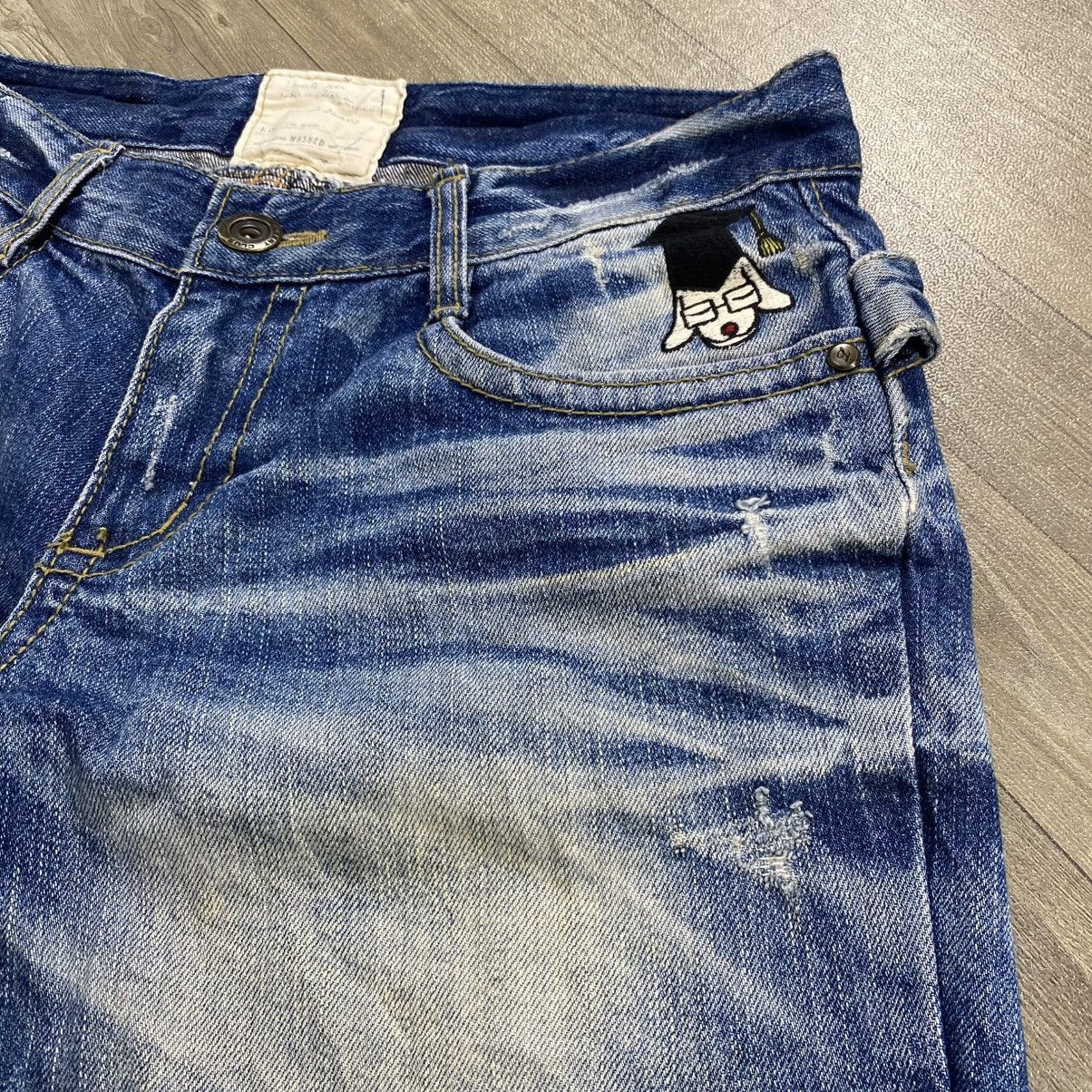 Hysteric Glamour 2000s Yoshitomo Nara Lolita Distressed Clawmark Faded Jeans Size US 30 / EU 46 - 11 Thumbnail