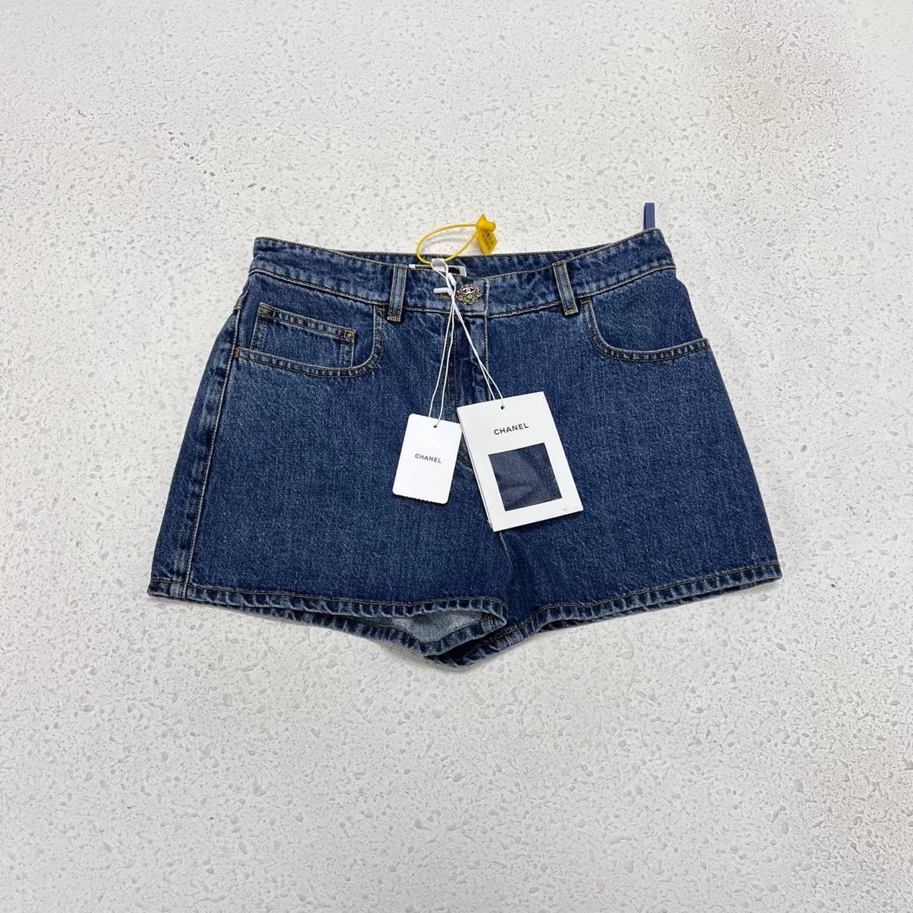 Chanel Chanel 22k Jewelry Buckle Denim Shorts Size 37" - 1 Thumbnail