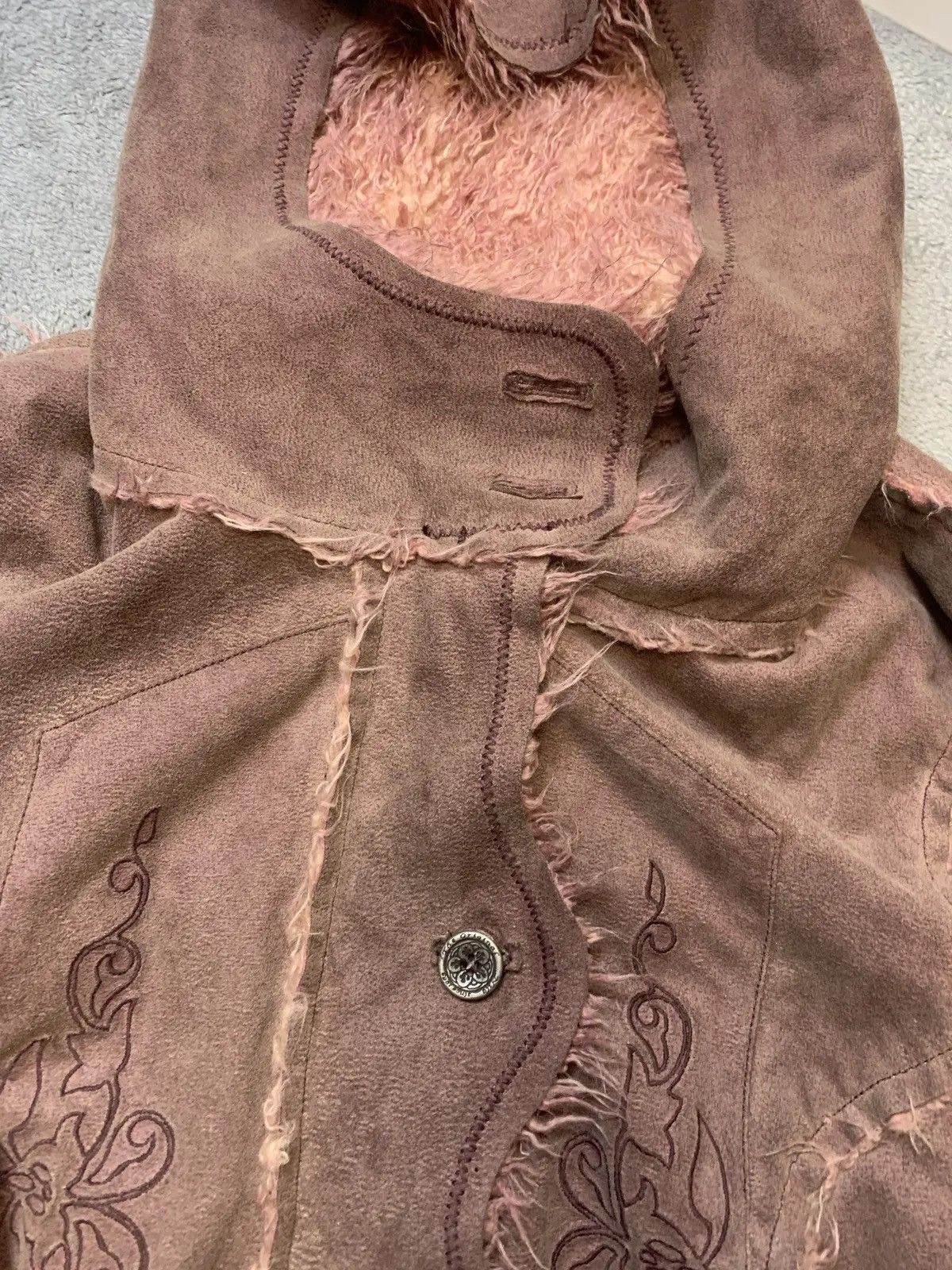 Vintage Vintage Y2K Opium Sued Style Fuzzy Fur Hood Owens Style Size US S / EU 44-46 / 1 - 3 Thumbnail