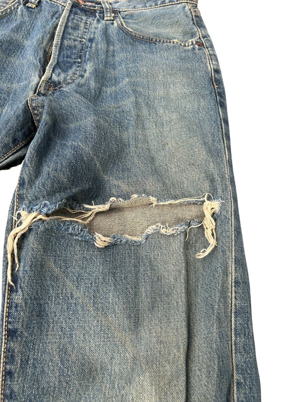 Japanese Brand × Kapital × Vintage Rusty Edwin Selvedge Distressed Denim Jeans Size US 27 - 5 Thumbnail