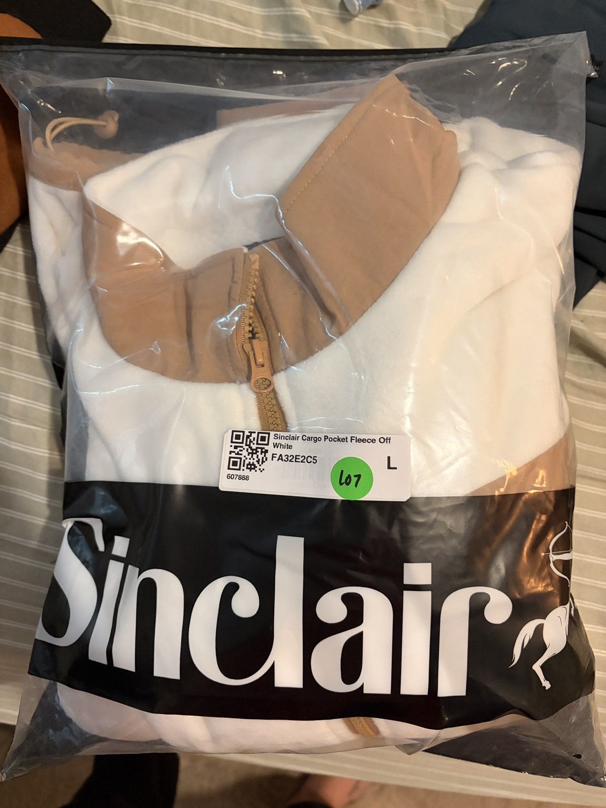 Sinclair Global Sinclair Embroidered-logo fleece jacket “off white” Size US L / EU 52-54 / 3 - 1 Thumbnail