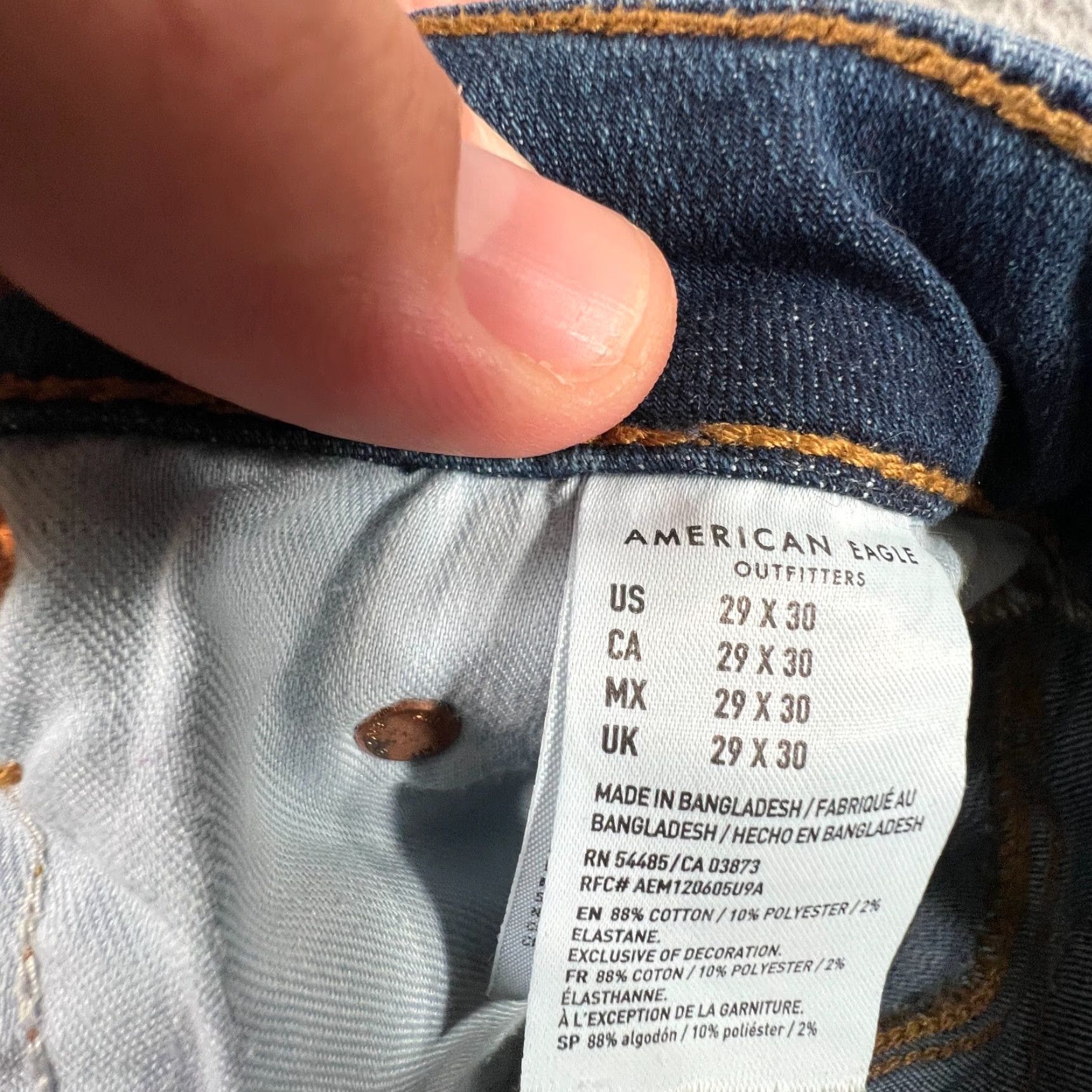 American Eagle Outfitters VINTAGE? No. American Eagle Outfitters Jeans Men Slim Straight 5-Pocket Denim 29x30 Blue Dark Stretch Regular Inseam 30 Men’s Jeans Size US 29 - 6 Thumbnail