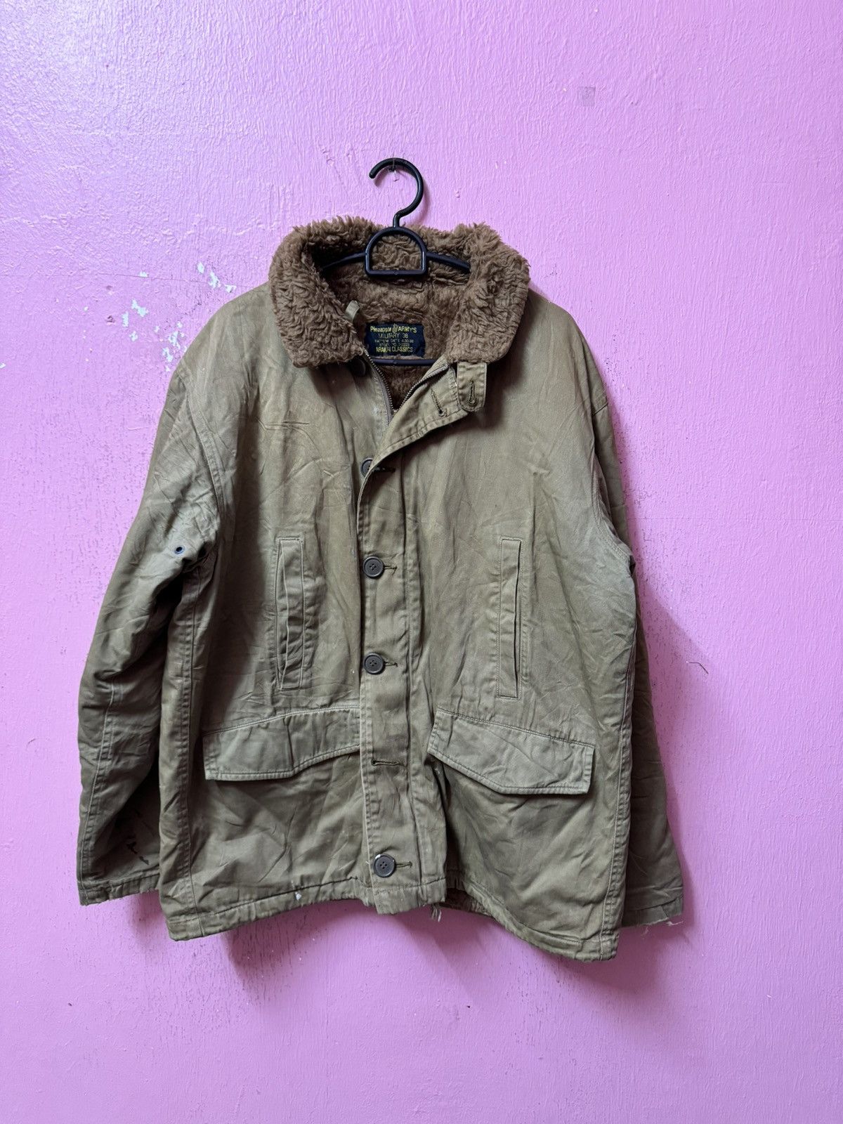 image of Military x Pineapple Connection Vintage Pineapple Army Deck Jacket in Green, Men's (Size Medium)