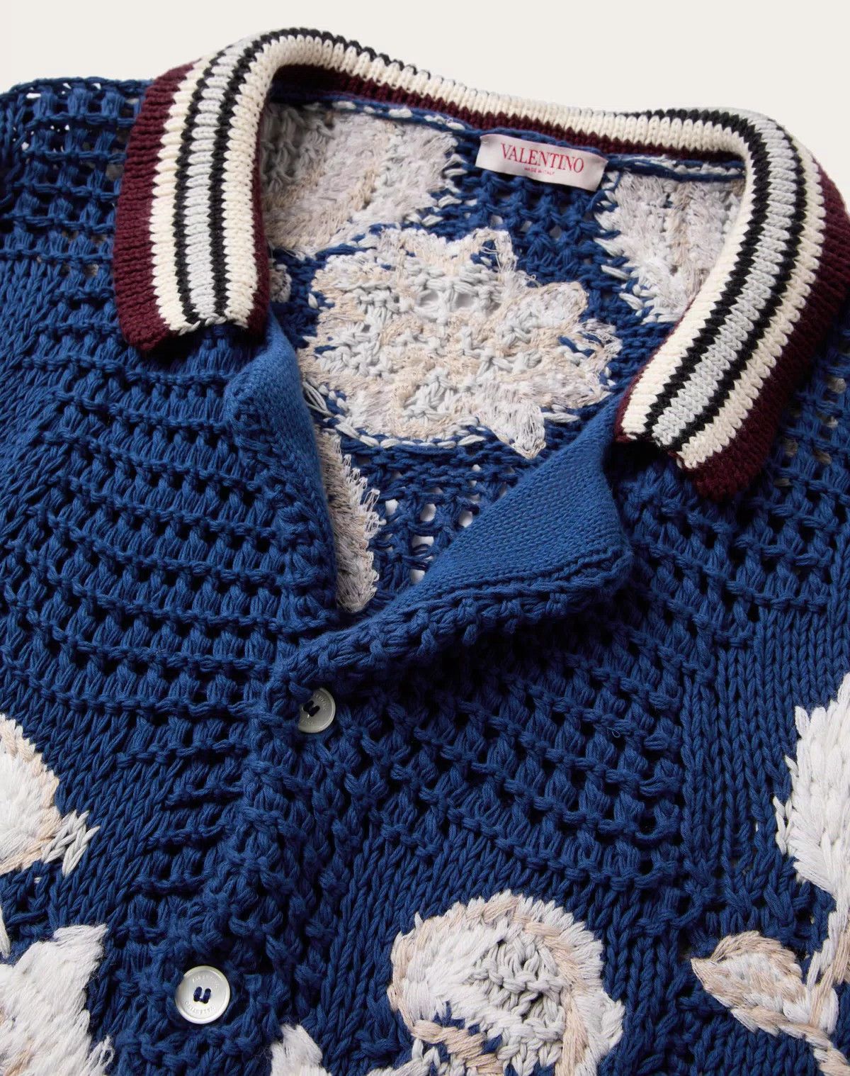 Valentino oc11z0725 Cotton Bowling Shirt in Navy Blue/White Size US S / EU 44-46 / 1 - 5 Thumbnail