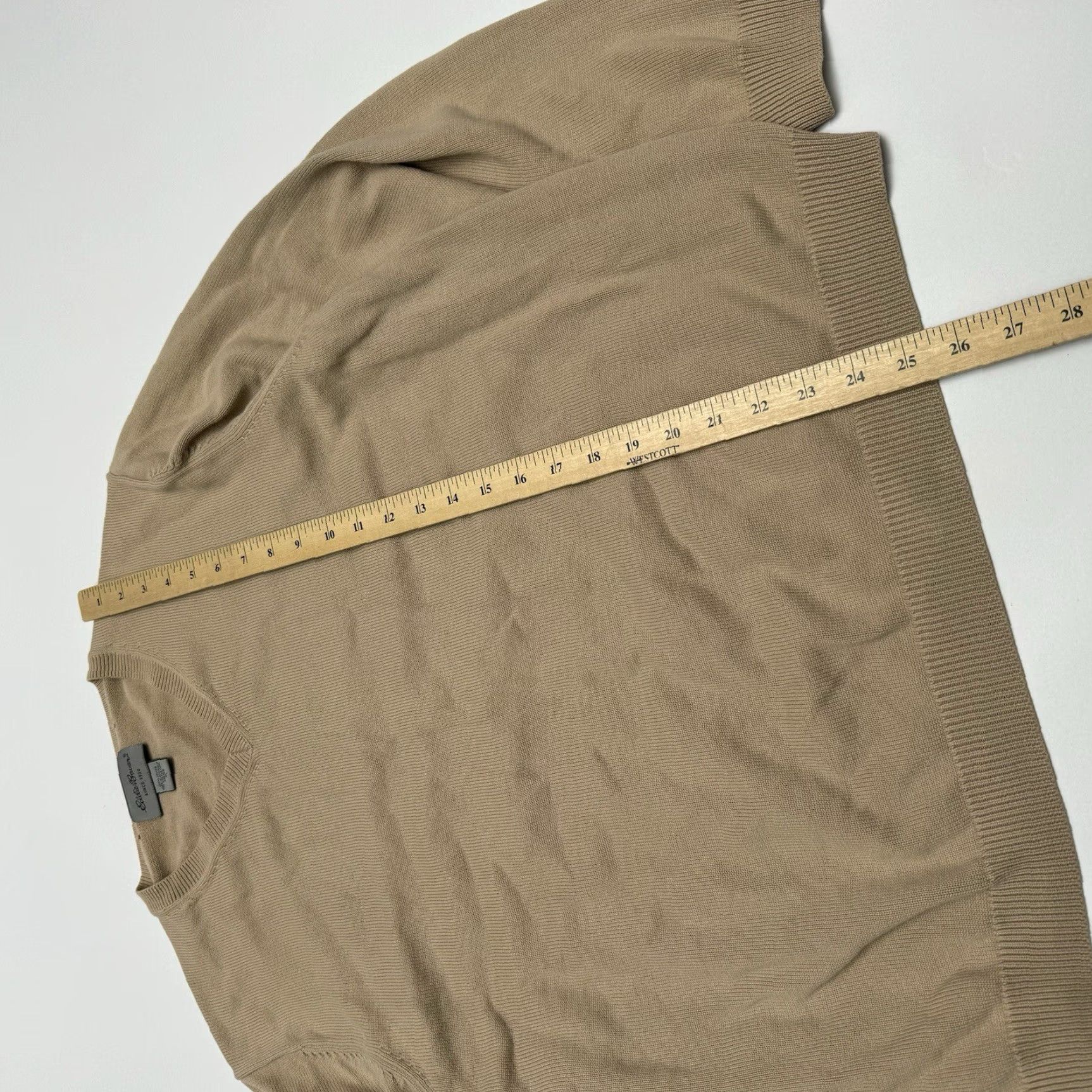 Eddie Bauer VINTAGE Eddie Bauer Sweater Men XL V-Neck Cable-Knit Pullover Brown Tan Beige Australia Heavy Knit Size US XL / EU 56 / 4 - 3 Thumbnail