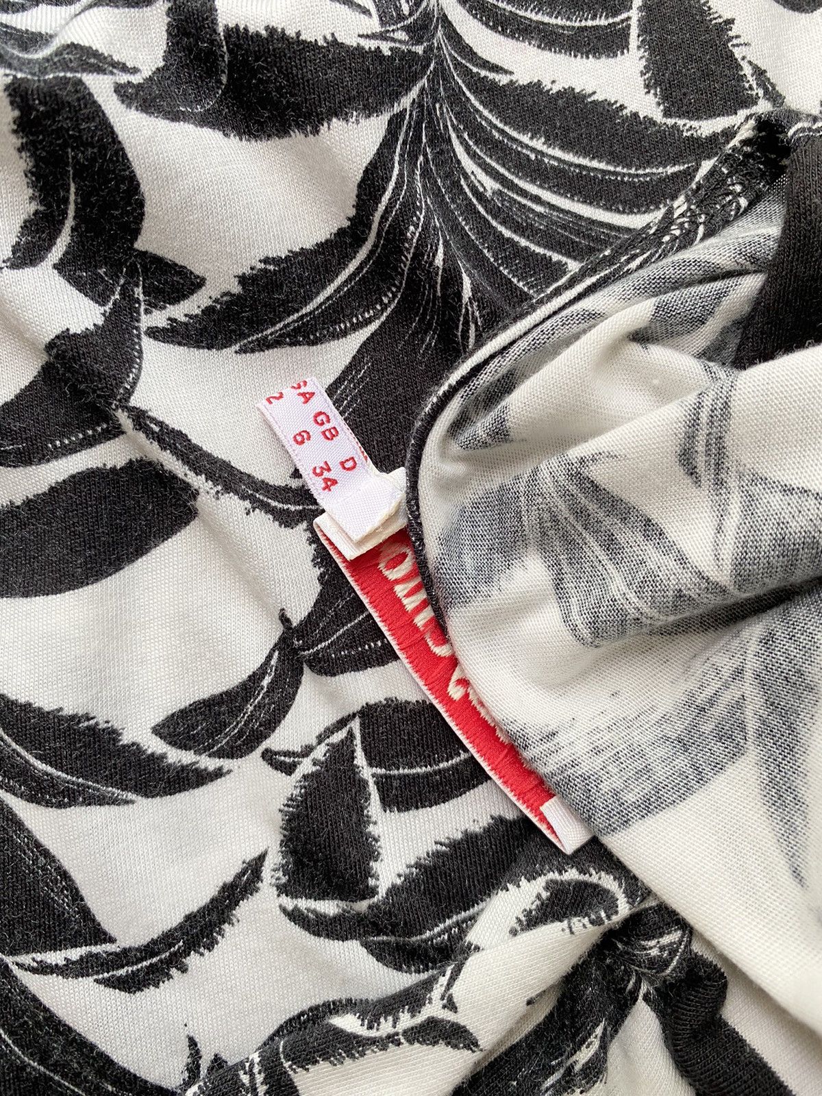 Chloe See By Chloé Black & White Striped Palm Print Dress Size XS / US 0-2 / IT 36-38 - 10 Thumbnail