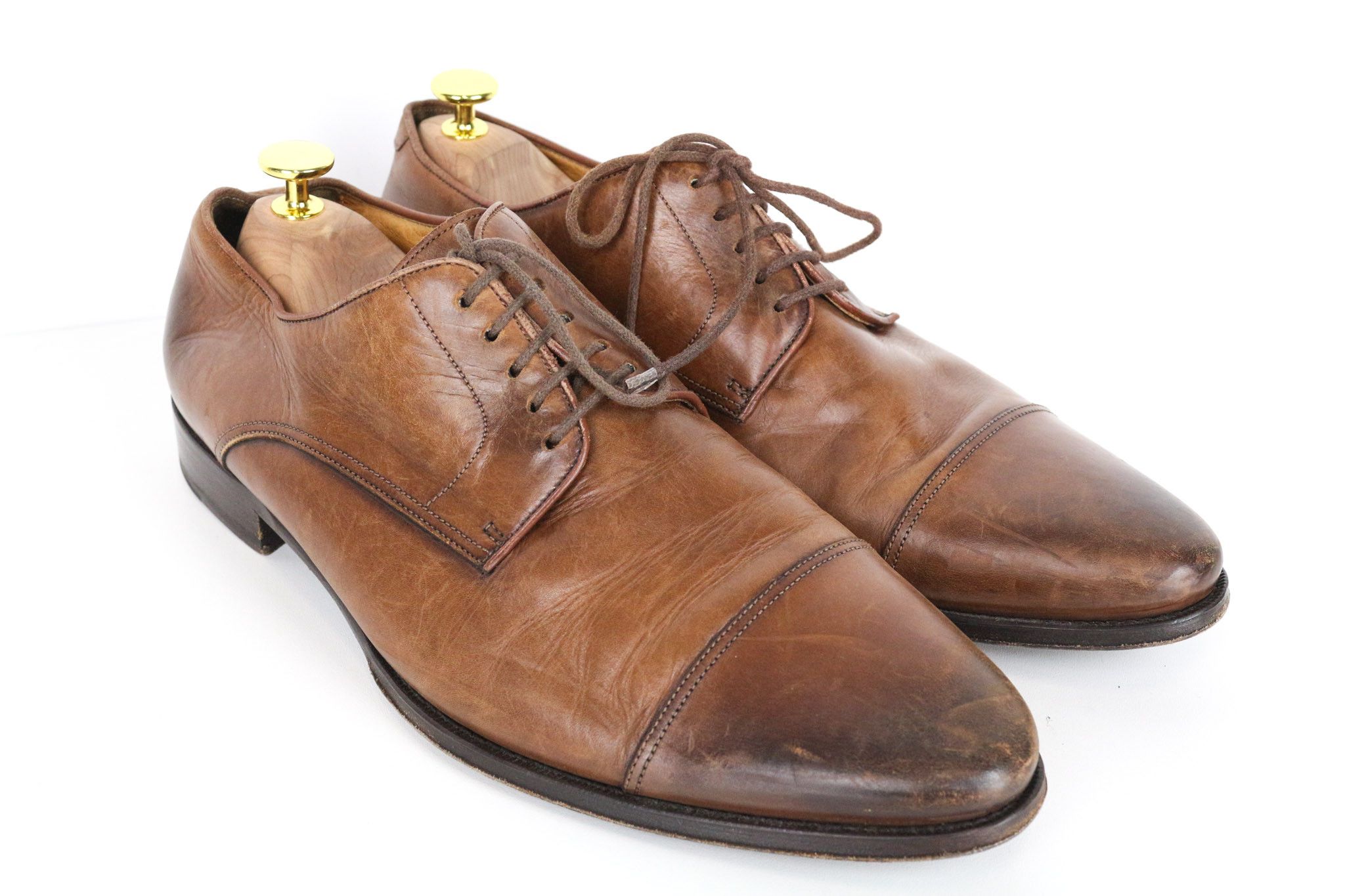 Suitsupply Eu43 Brown Leather Low-Top Formal 73055 Shoes, Men's (Size 10)