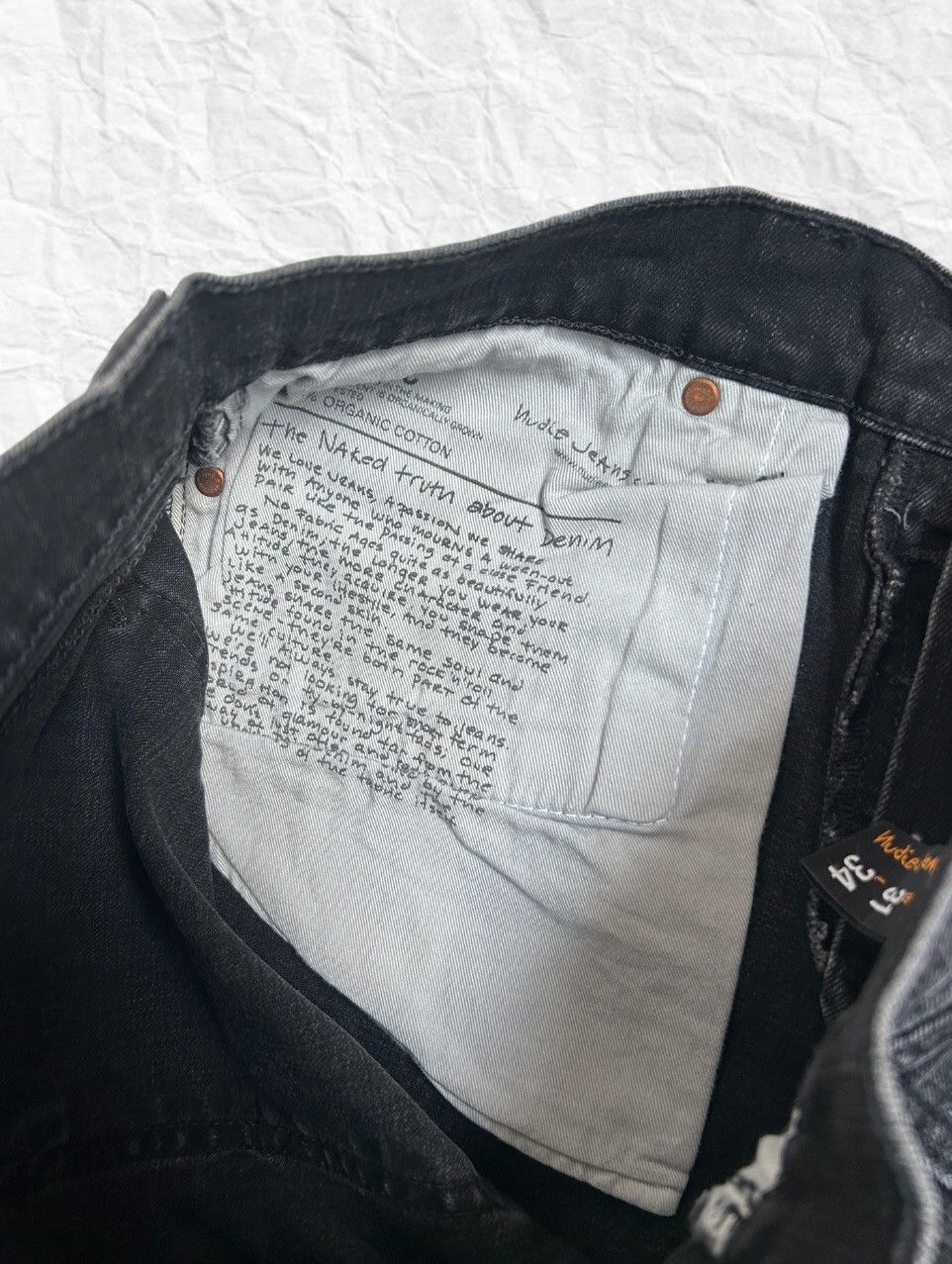 Nudie Jeans Nudie Jeans Co Organic Black Wash Denim Size US 31 - 7 Thumbnail