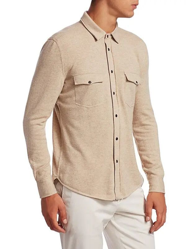 Brunello Cucinelli o1w1db10924 Polo Sweater in Medium Beige Size US M / EU 48-50 / 2 - 3 Thumbnail