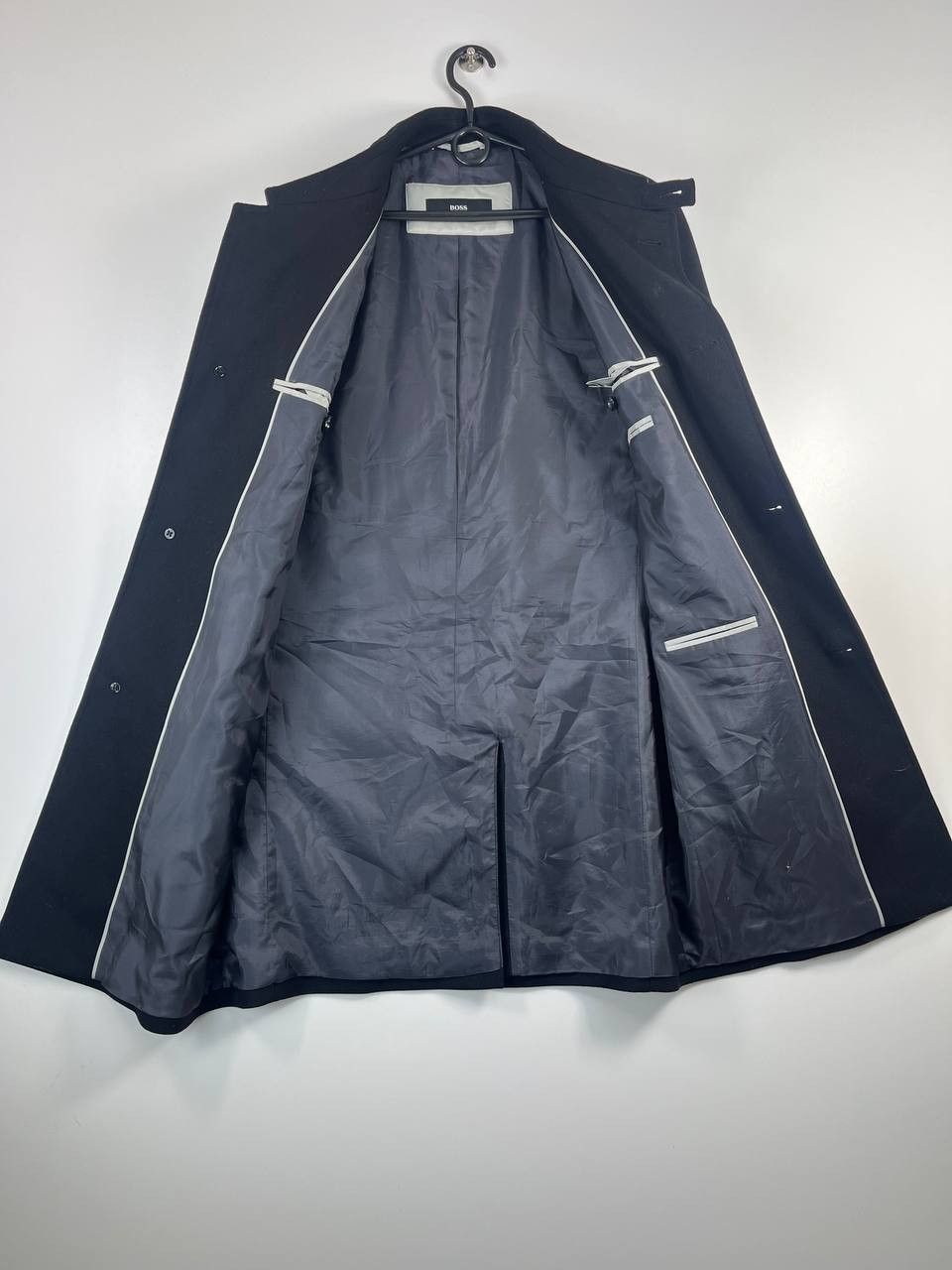 Hugo Boss HUGO BOSS Men’s Black Wool Overcoat Classic Coat Size EU50 Size US L / EU 52-54 / 3 - 4 Thumbnail