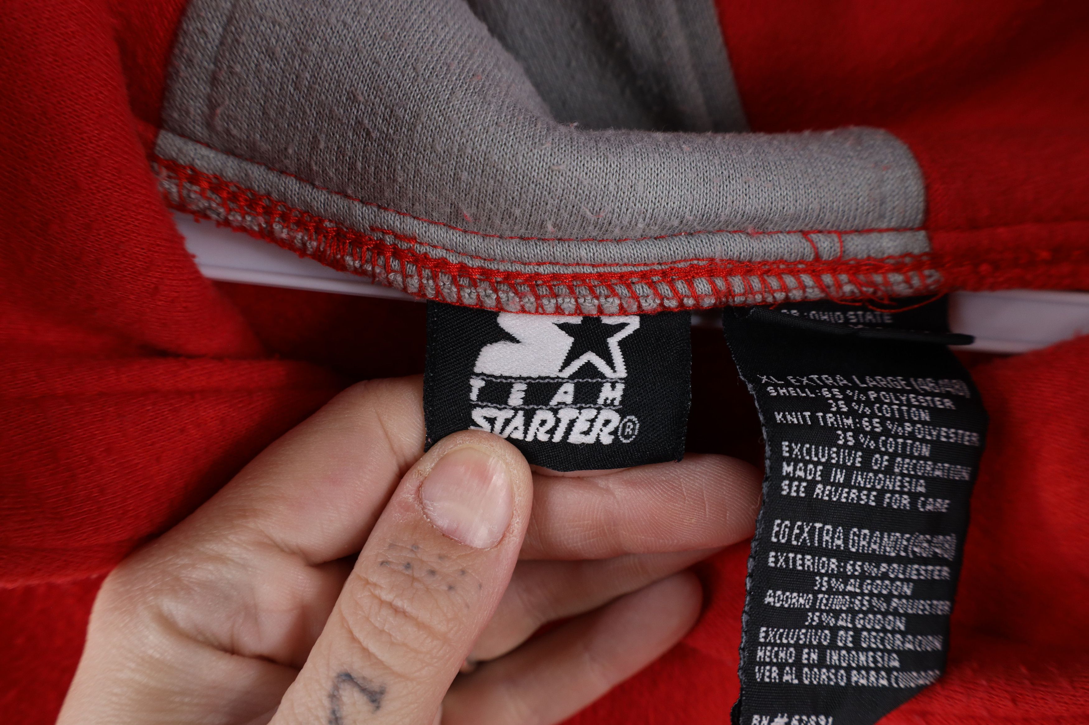Starter × Vintage Vintage 90s Starter Ohio State University Hoodie Sweatshirt Size US XL / EU 56 / 4 - 7 Thumbnail