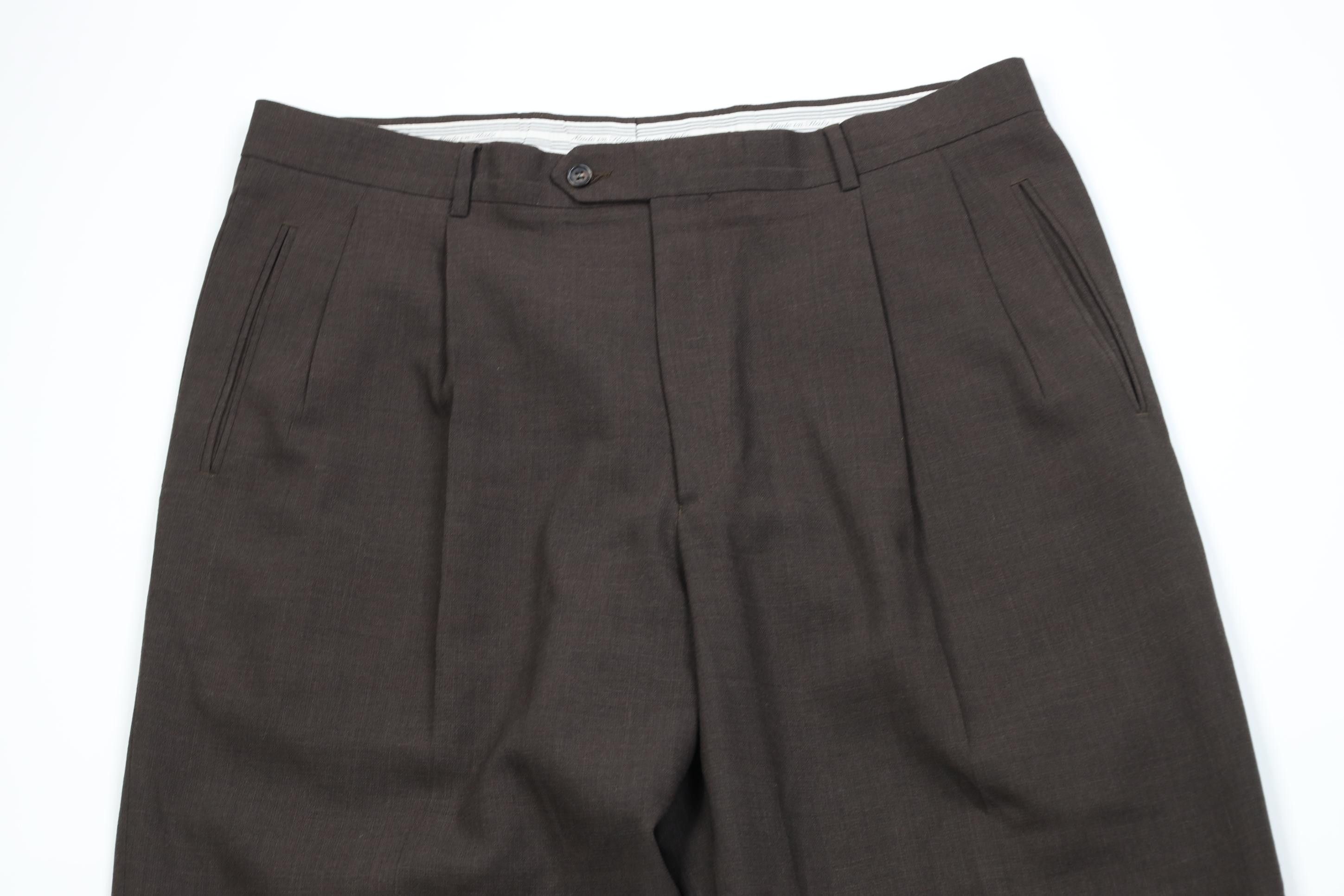 Vintage Vintage 90s Streetwear Pleated Wide Leg Chino Pants Brown Size US 38 / EU 54 - 2 Thumbnail