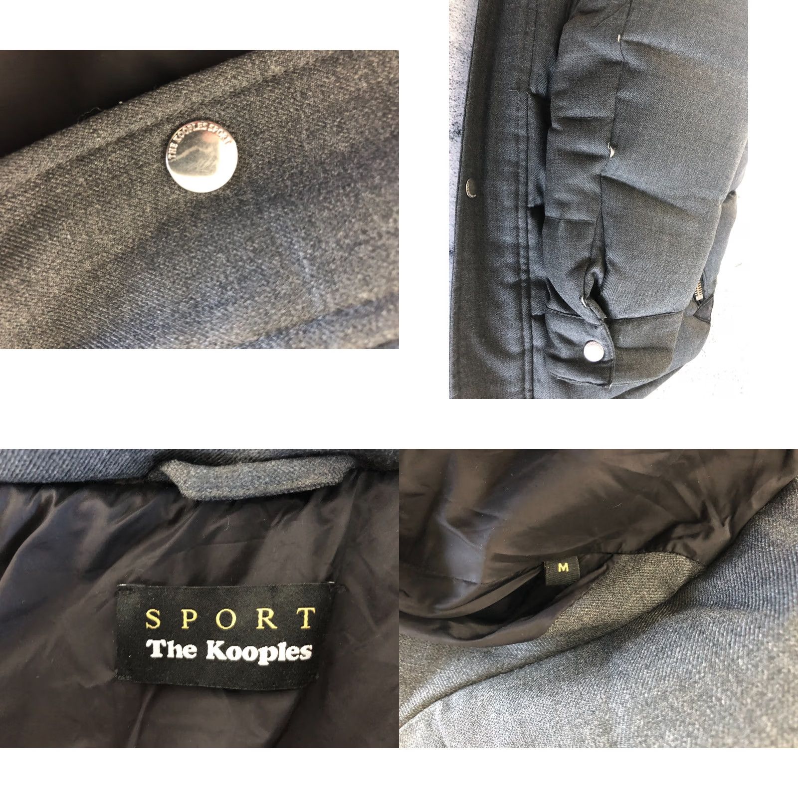 The Kooples The Kooples Sport Jacket Mens Full Zip Quilted Down Wool Hooded M Gray Size US M / EU 48-50 / 2 - 9 Thumbnail