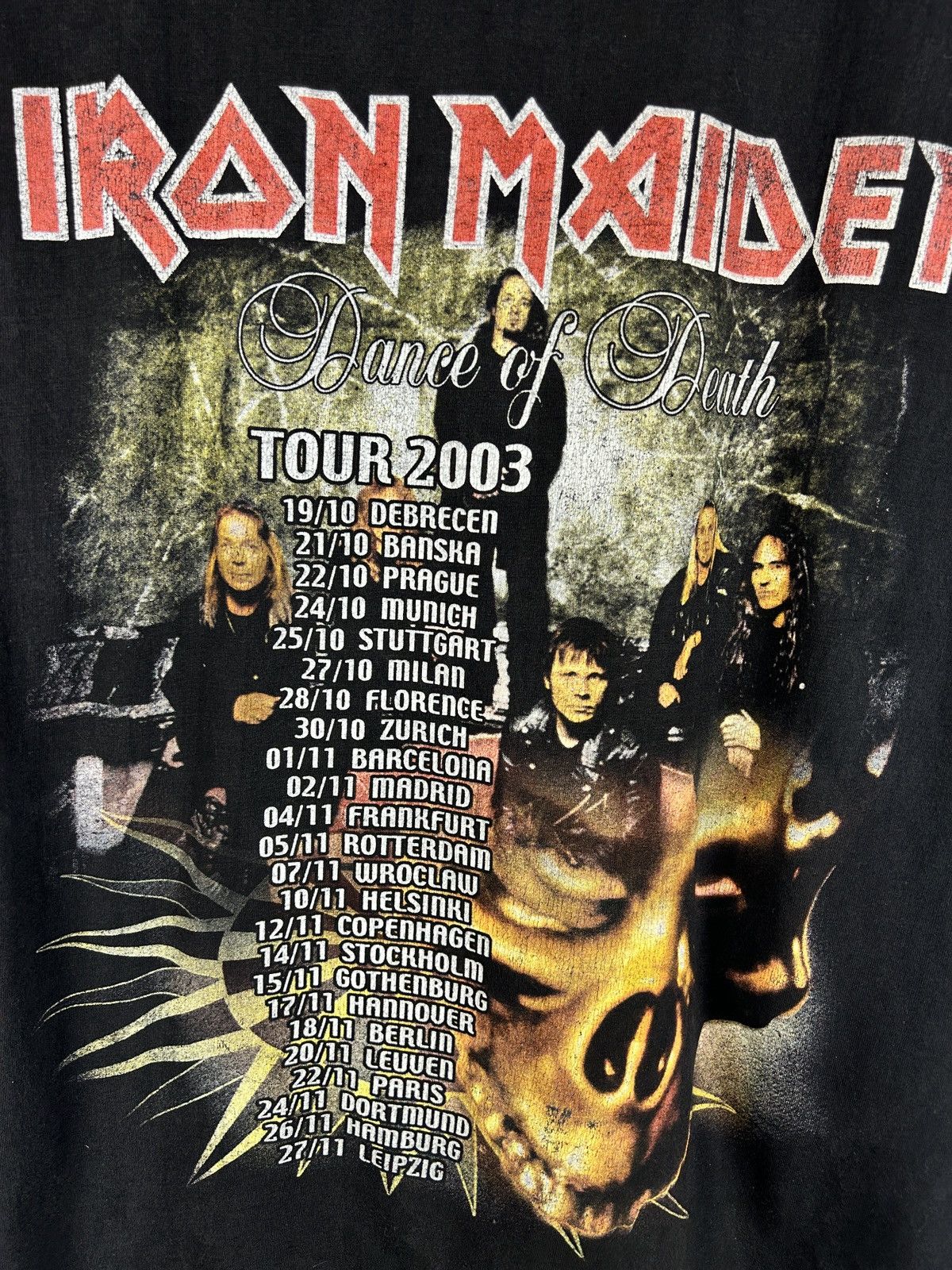 Band Tees Iron Maiden 2003 Dance Of Death Euro Boot T-Shirt Black XL Size US L / EU 52-54 / 3 - 4 Thumbnail
