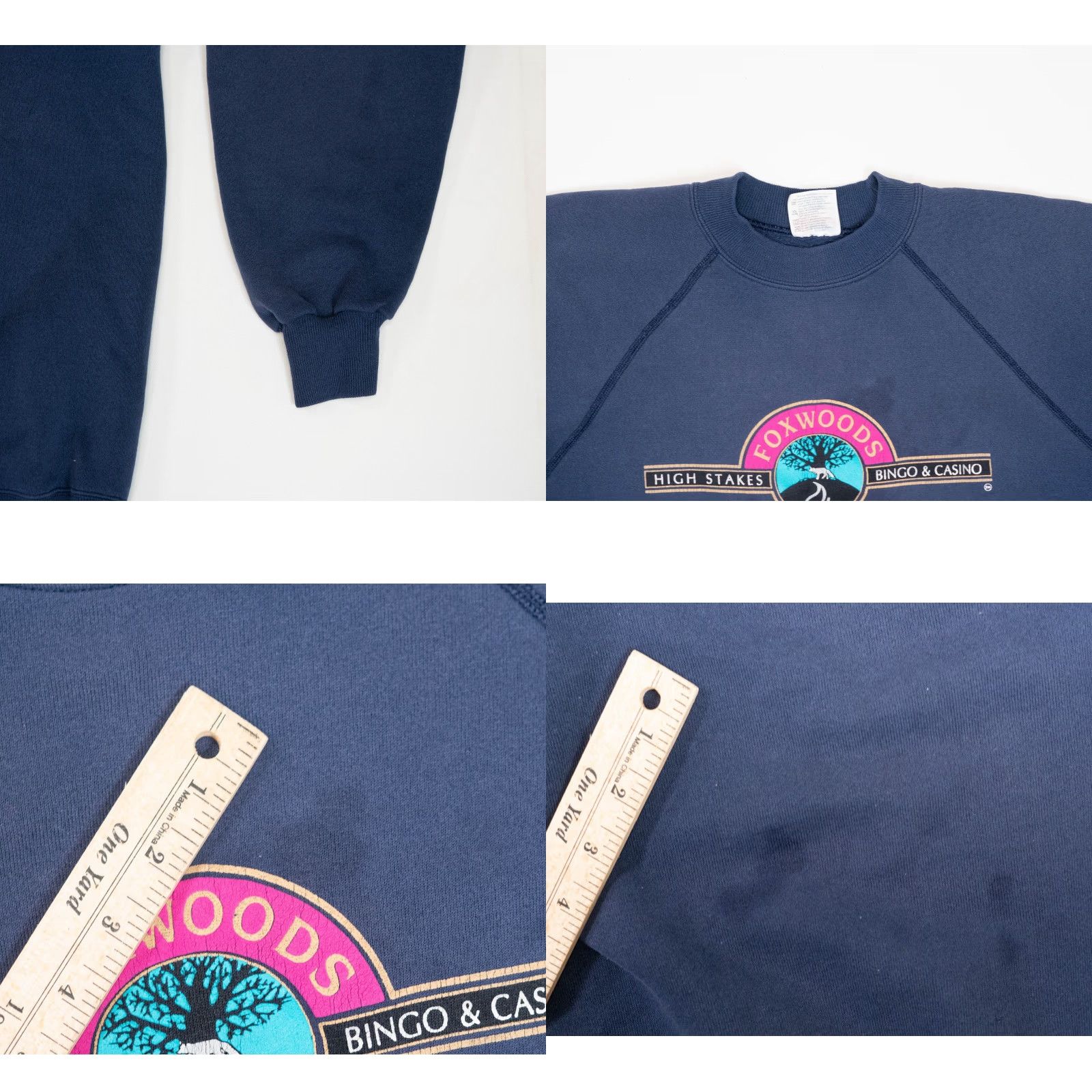 Hanes VINTAGE Foxwoods HIGH STAKES BINGO & CASINO Sweatshirt Women XL Blue Hanes Crew Neck Graphic Print 90s Vtg USA Size XL / US 12-14 / IT 48-50 - 9 Thumbnail