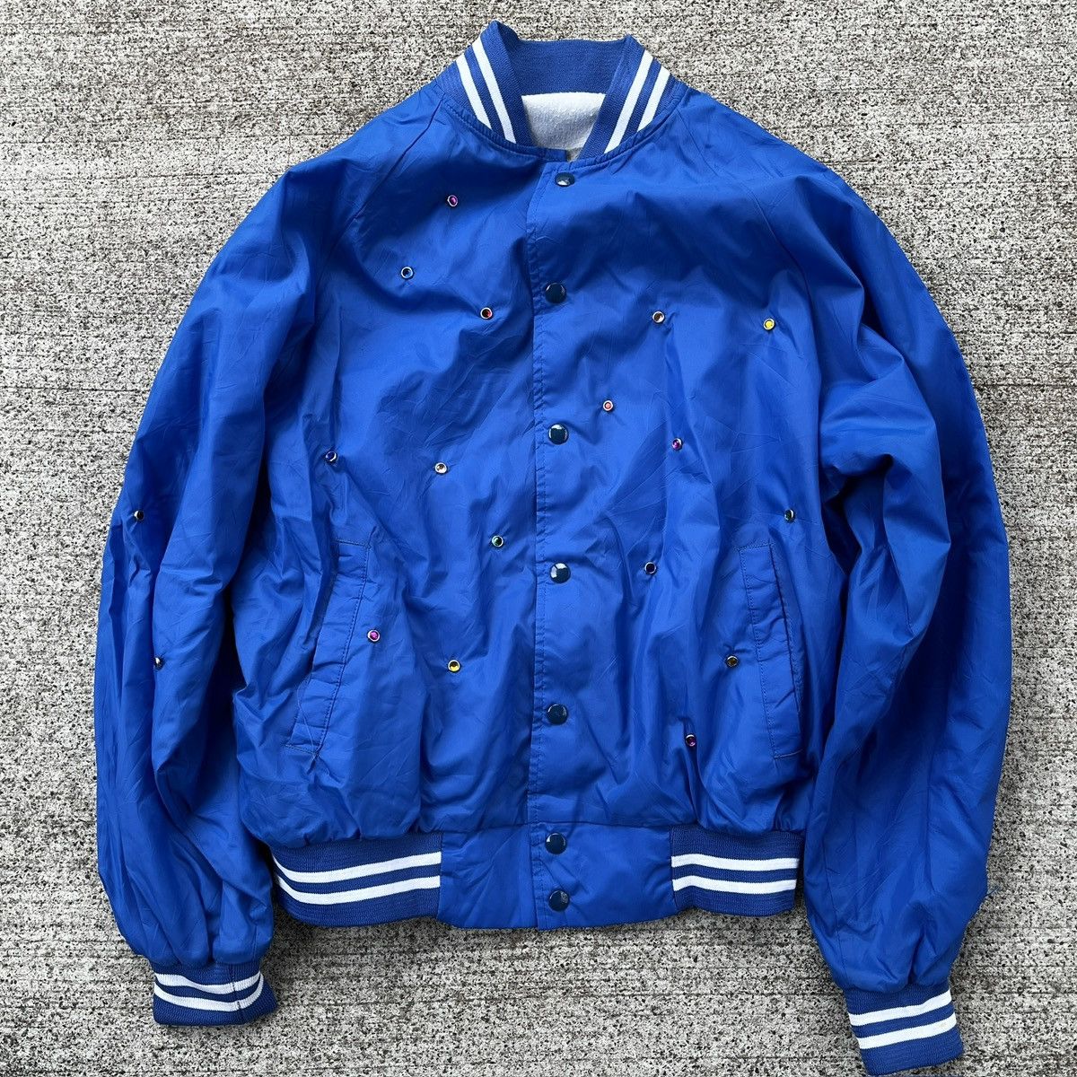 Vintage Vintage Blue Varsity Gem Jacket Size L 70's 80's Size US L / EU 52-54 / 3 - 1 Thumbnail