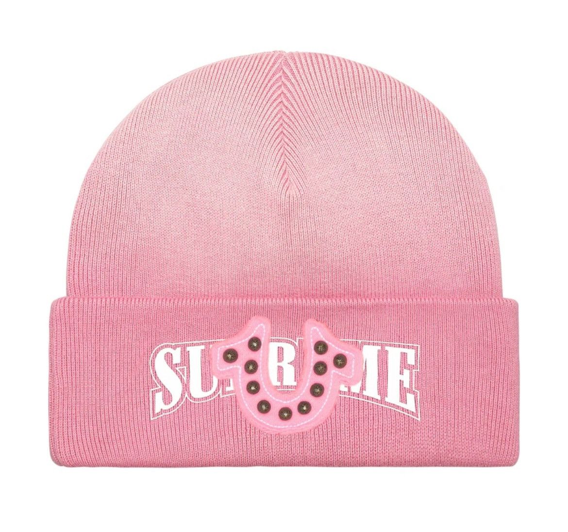 Supreme × True Religion Supreme True Religion Beanie Pink FW25 Size ONE SIZE - 1 Thumbnail