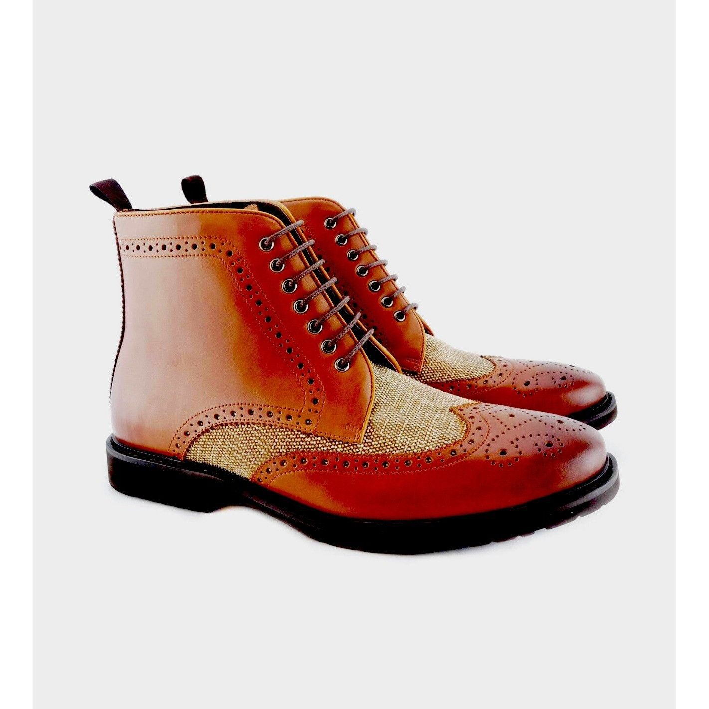 Chelsea Soccer Chelsea Boots Paolo Vandini Londn Brown Leather/Canvas Lace Size US 13 / EU 46 - 1 Thumbnail