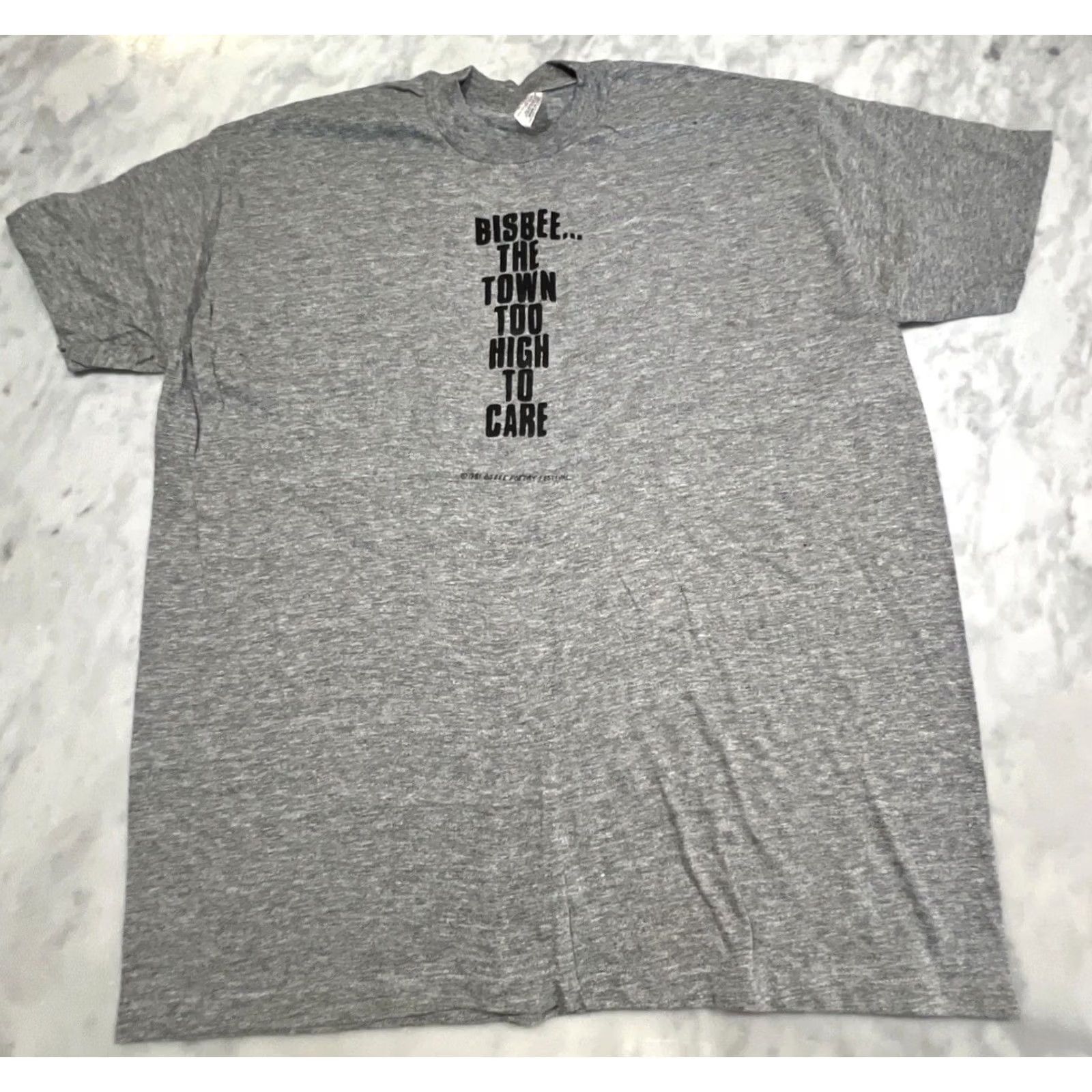 Vintage VINTAGE Bisbee Poetry Festival T Shirt XL Gray Short Sleeve Mens 1990s Bisbee The Town Too High To Care Sports-t By Stedman Graphic Tee Size US XL / EU 56 / 4 - 4 Thumbnail