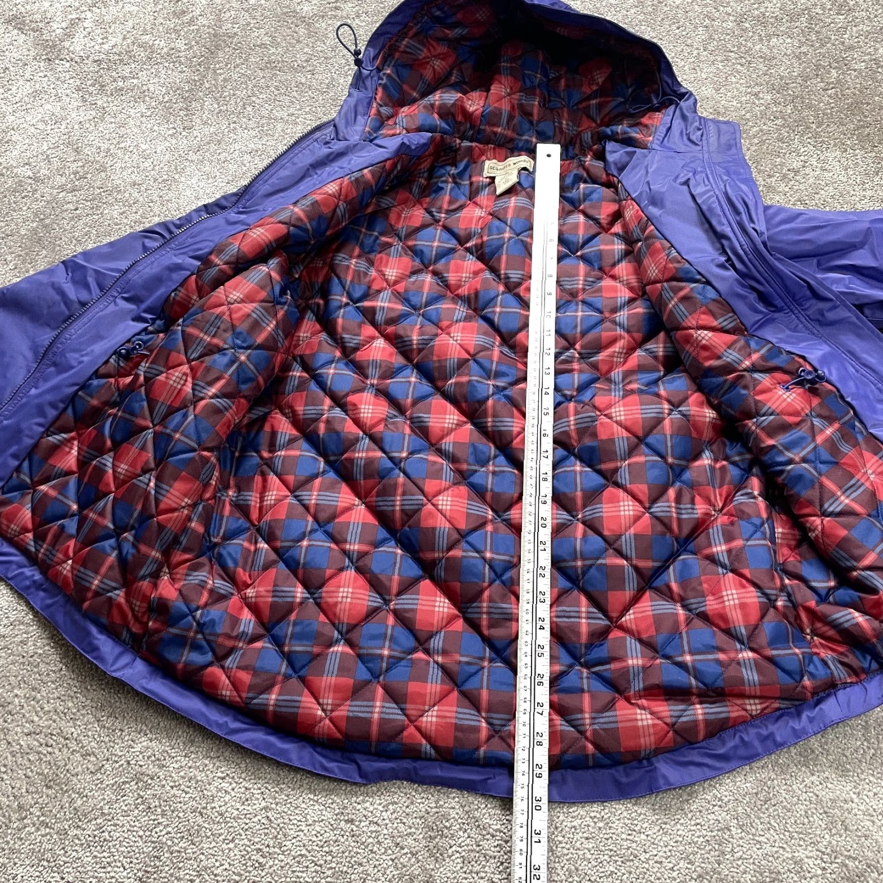 Vintage Scandia Woods Windbreaker Jacket Women Medium Purple Plaid Lined Full Zip Hoodie Size M / US 6-8 / IT 42-44 - 4 Thumbnail