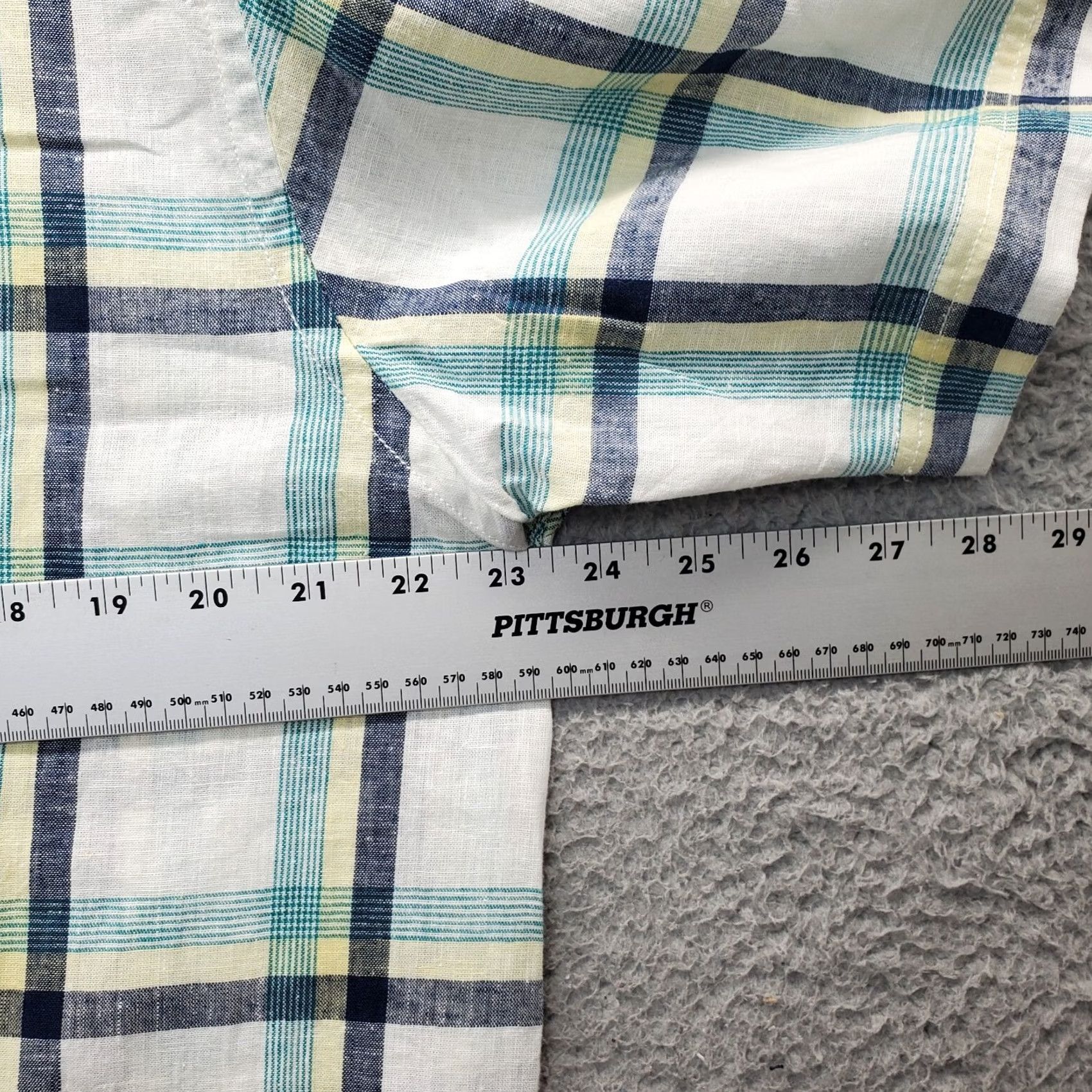 Club Room Club Room Button-Down Shirt Mens L Multi Plaid Linen Short Sleeve Collared Size US L / EU 52-54 / 3 - 5 Thumbnail