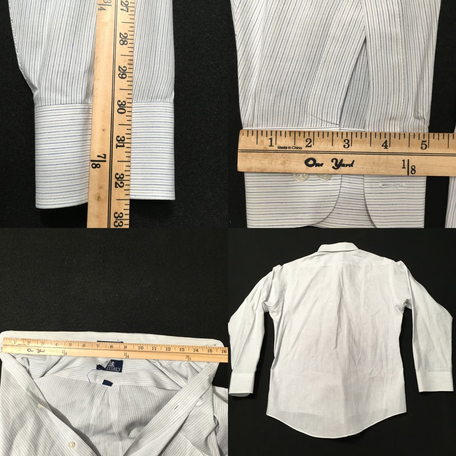 Stafford Stafford Classic Shirt Blue Mens 15 SLIM pin stripe Button Dress Shirt Size US M / EU 48-50 / 2 - 9 Thumbnail
