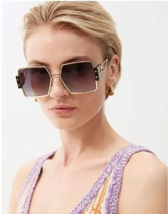 Dior Dior 30MONTAIGNE S4U B4A1 Sunglasses Gold Square Frame Size ONE SIZE - 3 Thumbnail