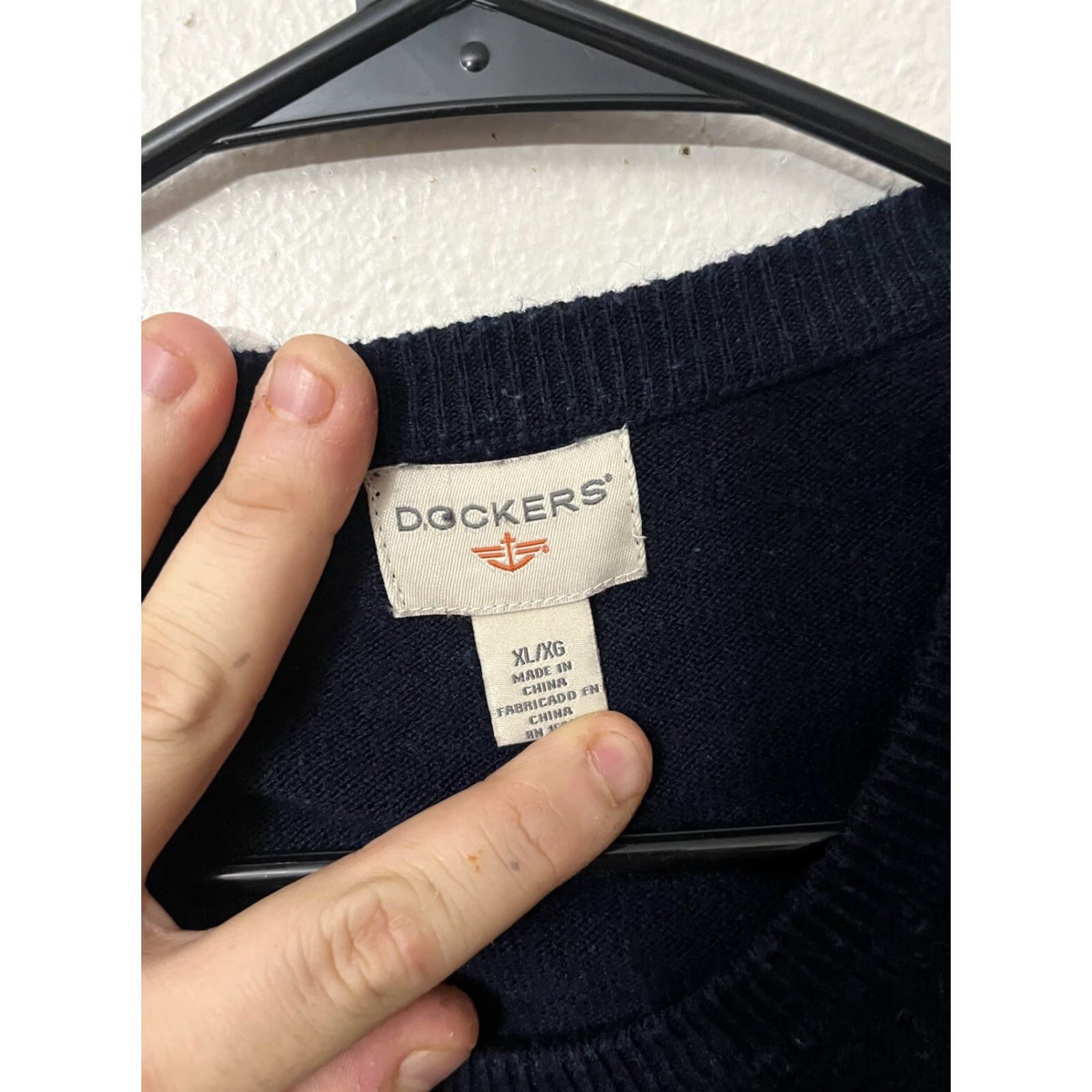 Dockers DOCKERS Mens Sweater Crew Neck XL Blue Acrylic Long Sleeve Pullover Classic Size US XL / EU 56 / 4 - 3 Thumbnail