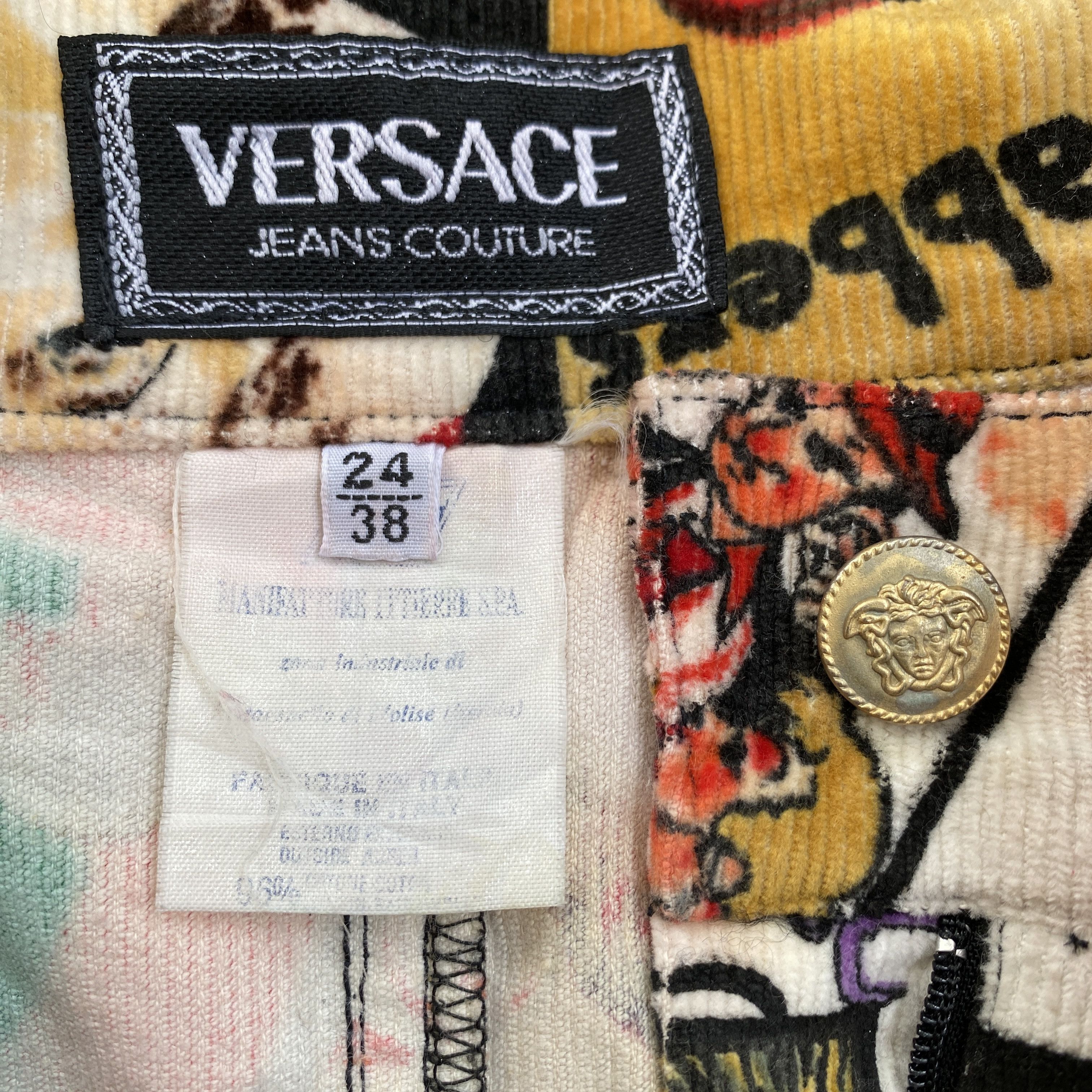 Versace Rare Vintage Versace Corduroy HW Skirt 80s Cinema Size 24" / US 00 / IT 34 - 4 Thumbnail