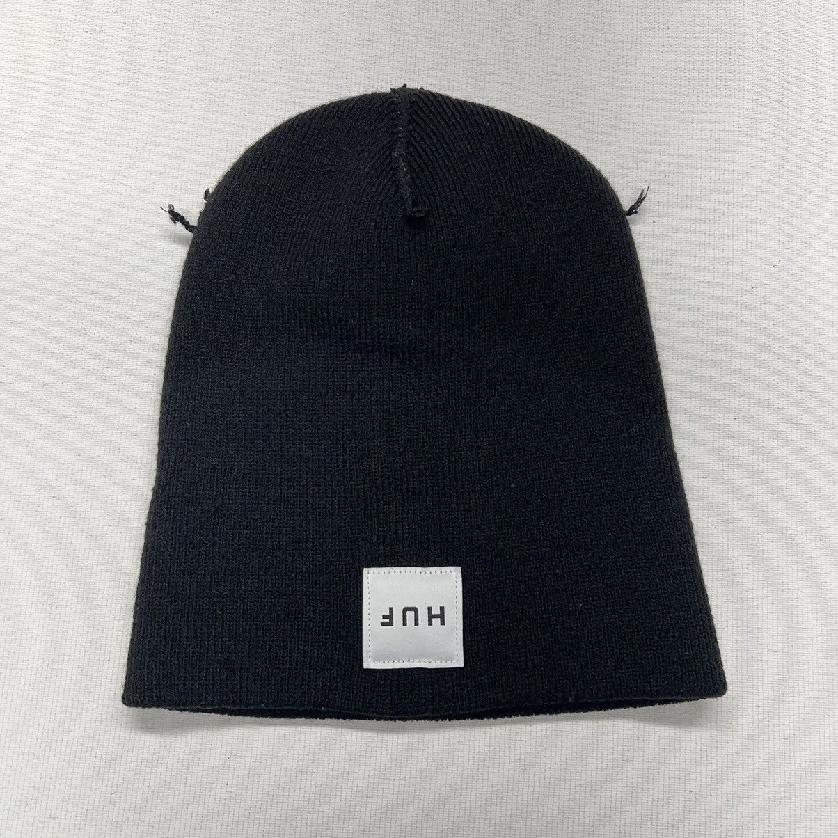 Huf HUF Beanie Hat Black Logo Patch Skate Board Box Cuffed Cap Size ONE SIZE - 4 Thumbnail