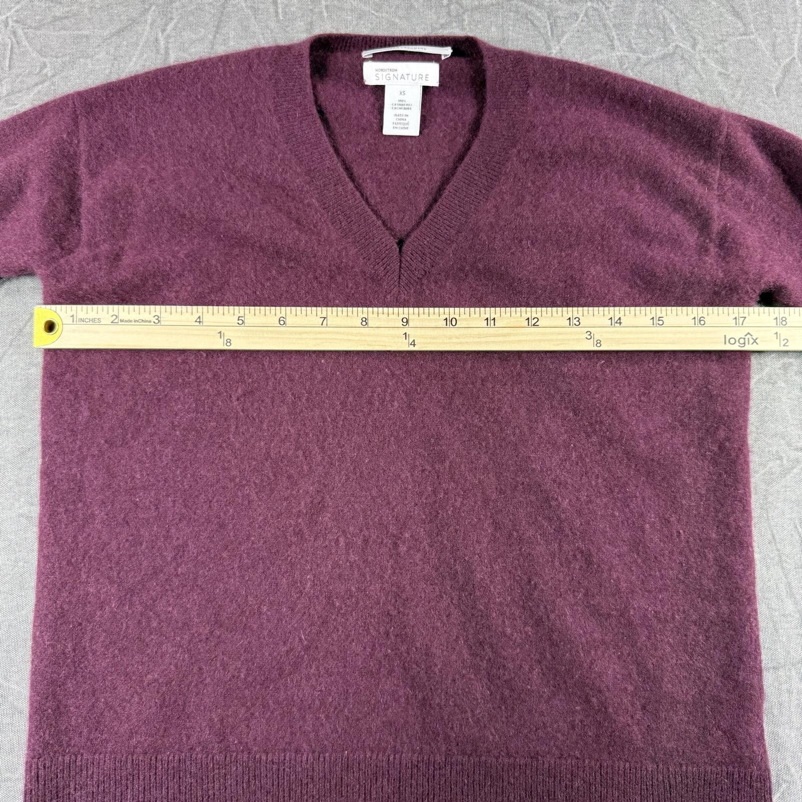 Nordstrom Nordstrom Signature Sweater Women's XS Burgundy Cashmere Size XS / US 0-2 / IT 36-38 - 4 Thumbnail
