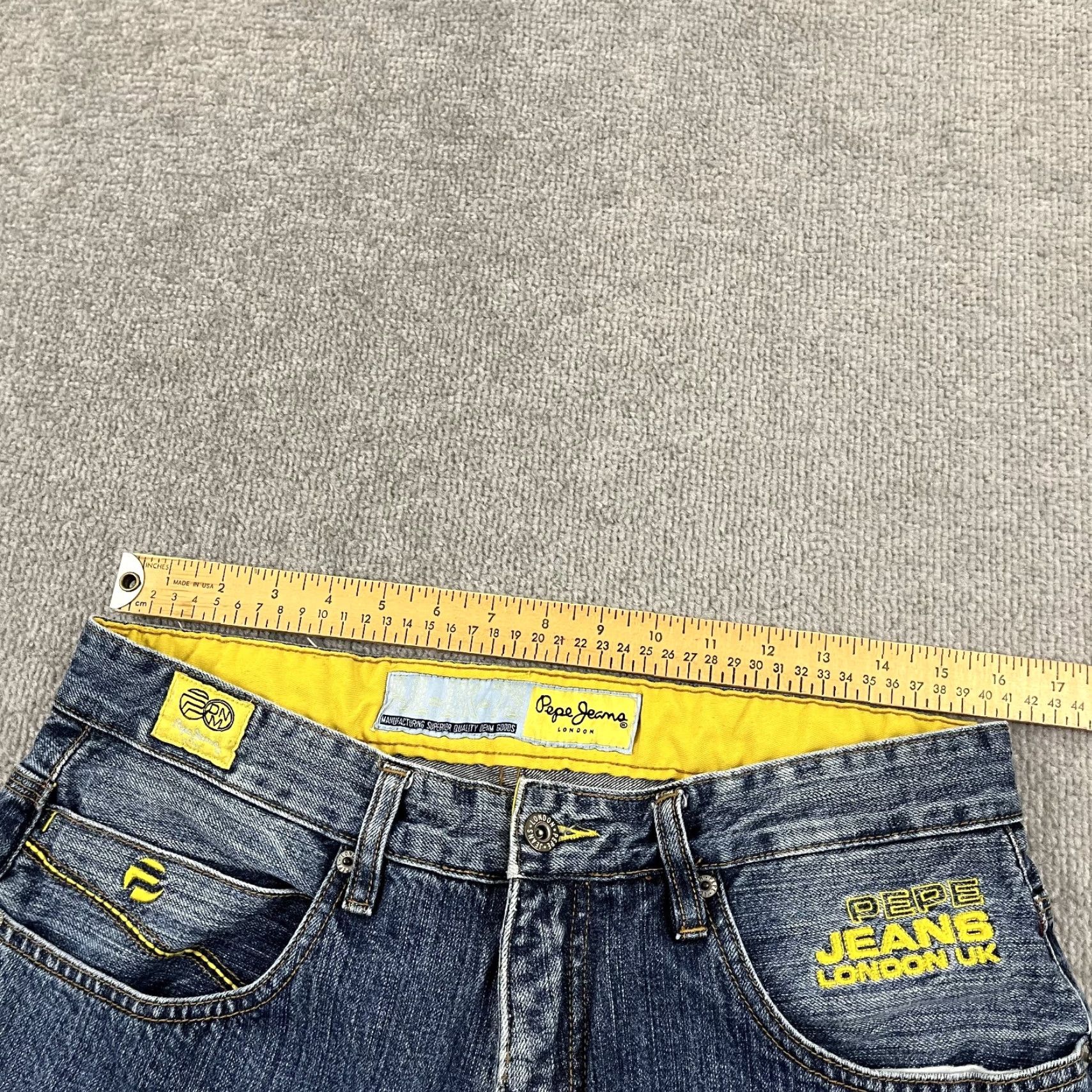 Denime VINTAGE Pepe Jeans London Wide Leg Jeans Mens 32x32 Blue Denim Hip Hop Y2K Size US 32 / EU 48 - 5 Thumbnail